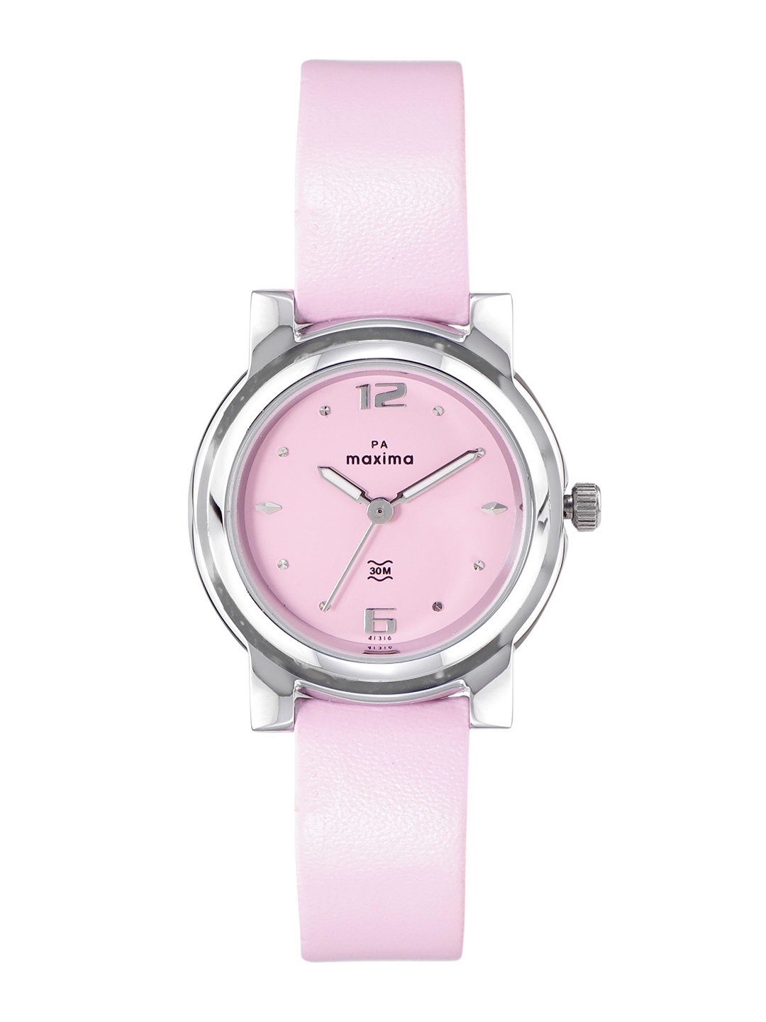 

maxima Women Leather Straps Regular Analogue Watch 41316LMLI, Pink