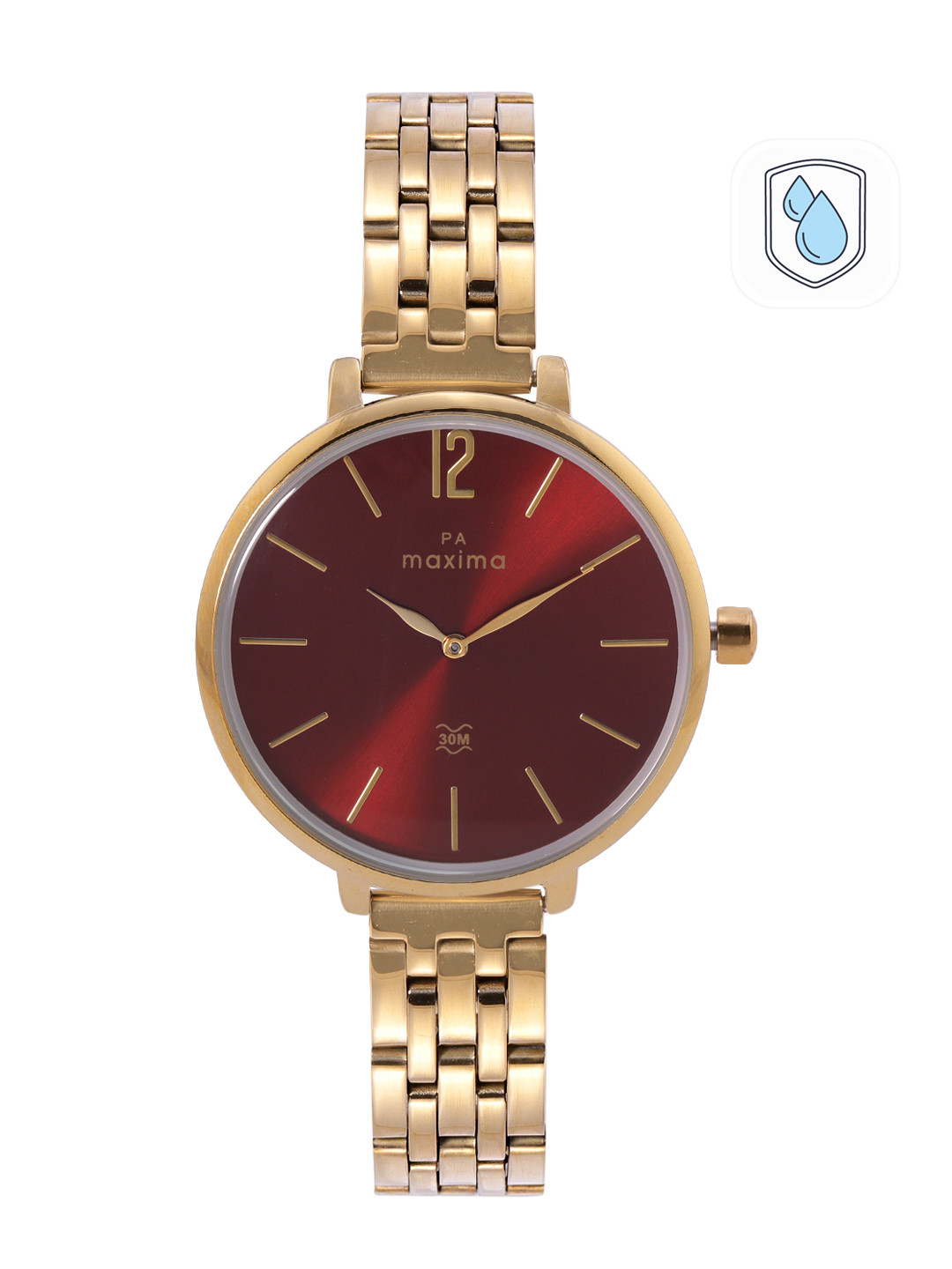 

maxima Women Bracelet Style Analogue Watch 65833CMLY, Red