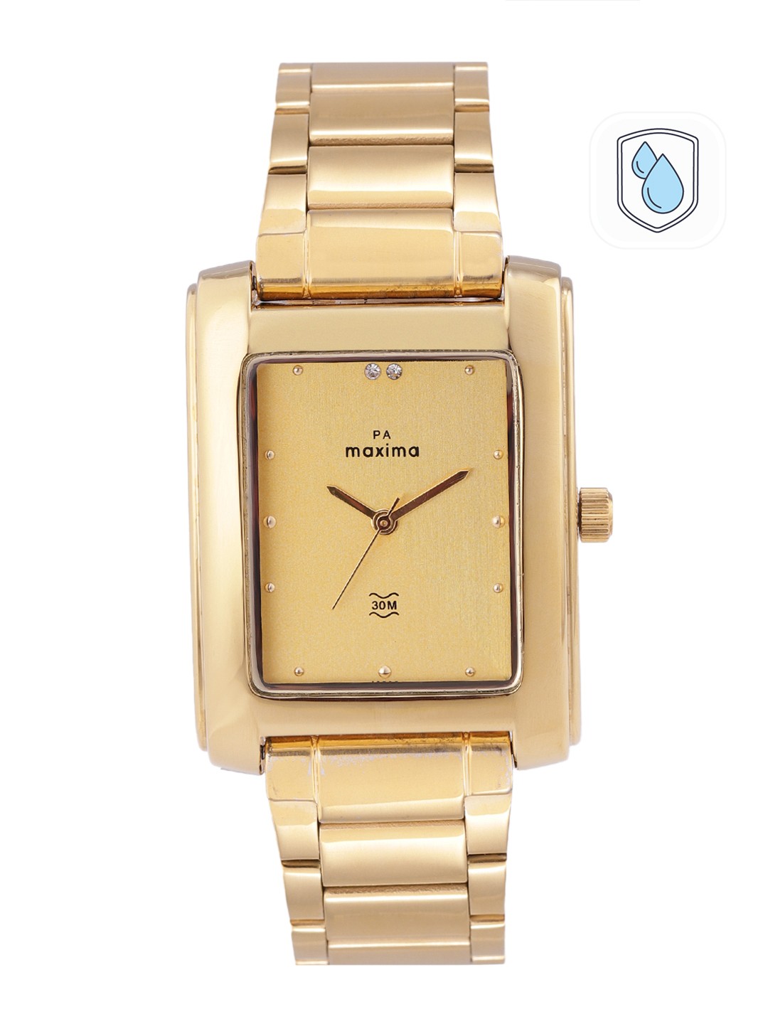 

maxima Men Bracelet Style Analogue Watch 43235CMGY, Gold