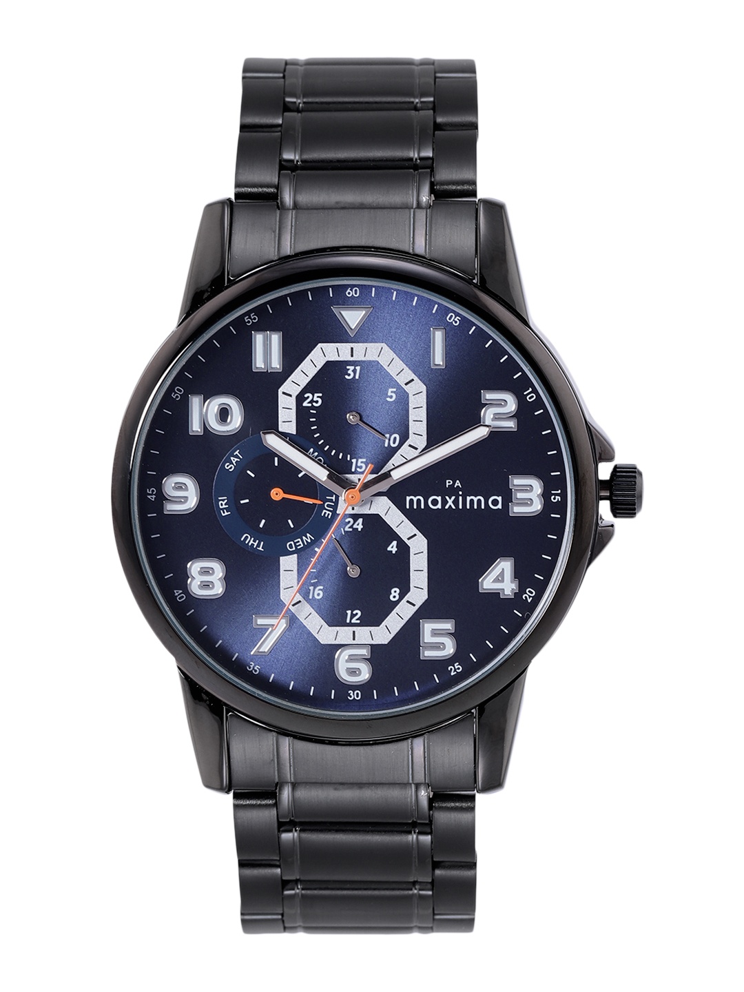 

maxima Men Bracelet Style Straps Analogue Multi Function Watch 66332CMGB, Blue