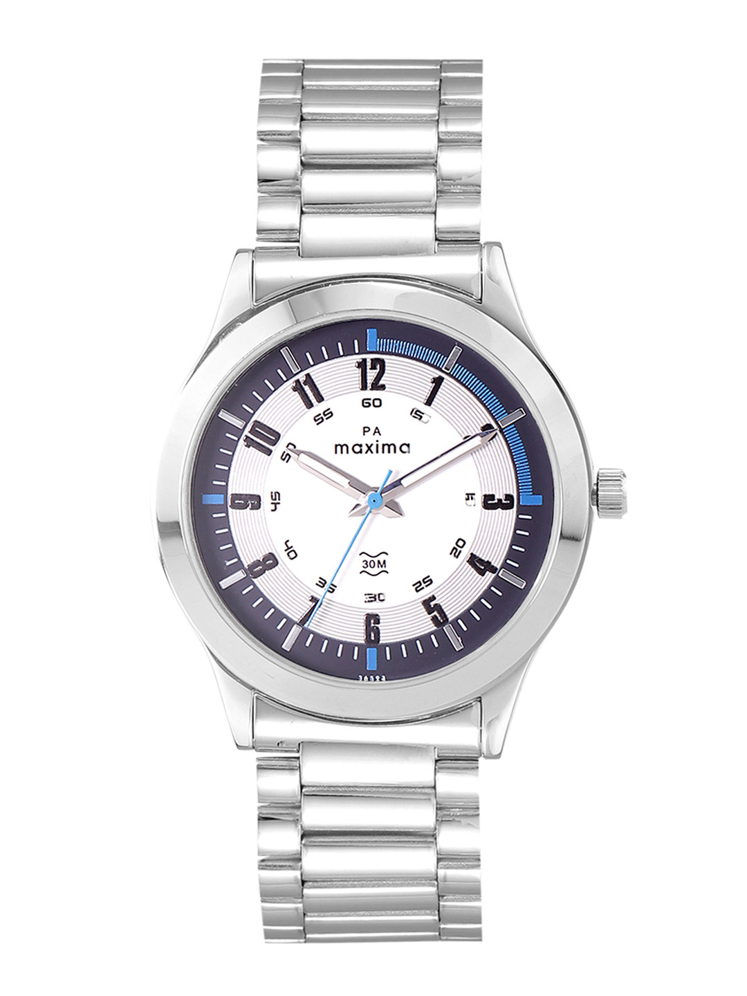

maxima Men E-Co Printed Stainless Steel Bracelet Style Straps Analogue Watch 36593CMGI, White