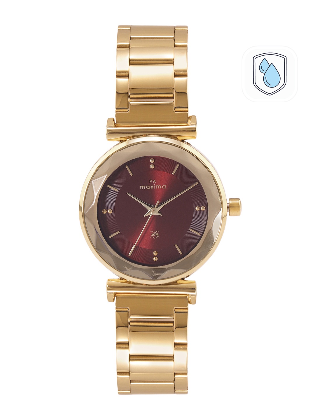 

maxima Women Bracelet Style Analogue Watch 65821CMLY, Red