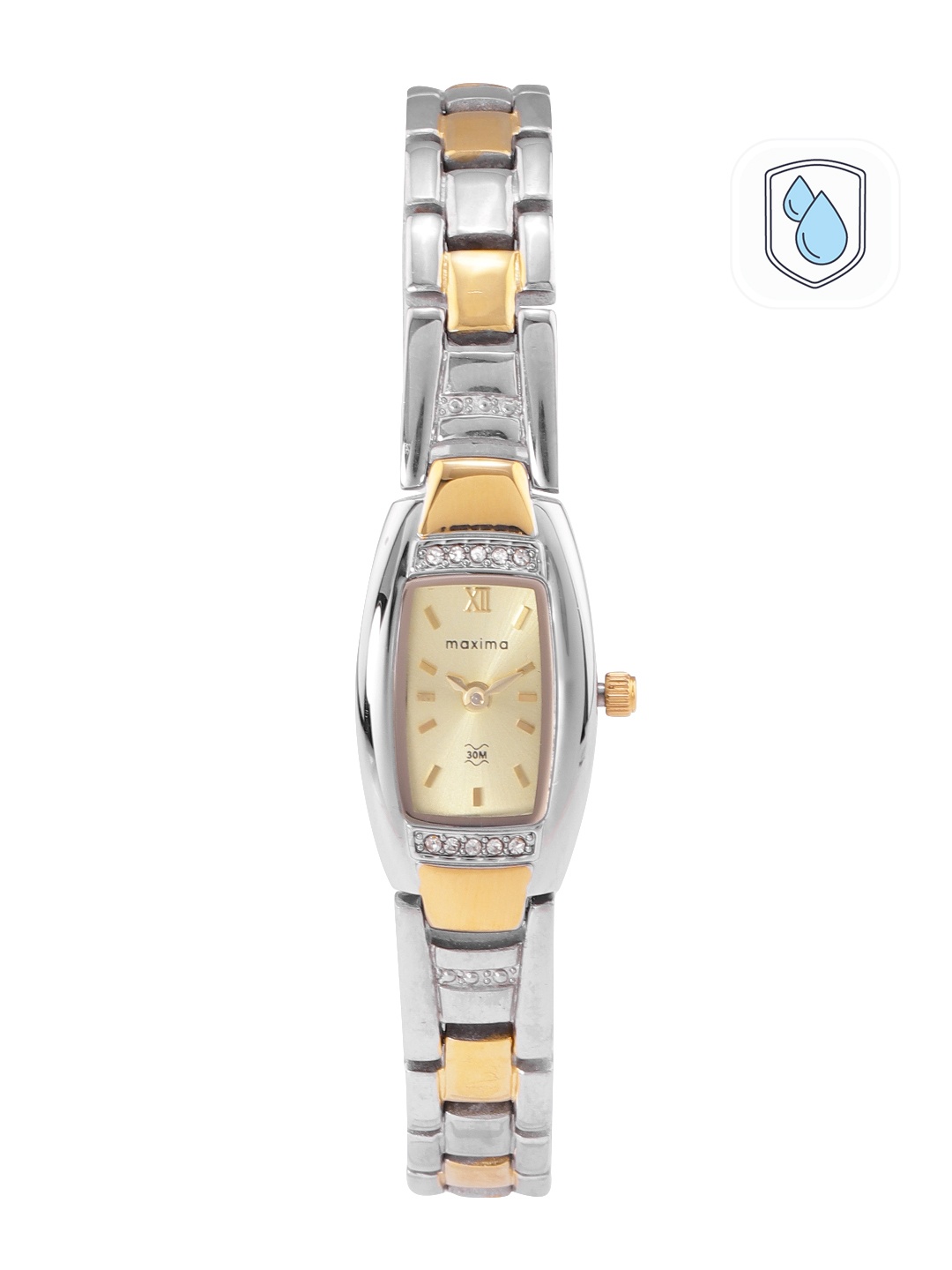 

maxima Women Brass Dial & Bracelet Style Straps Analogue Watch 13682BMLT, Gold