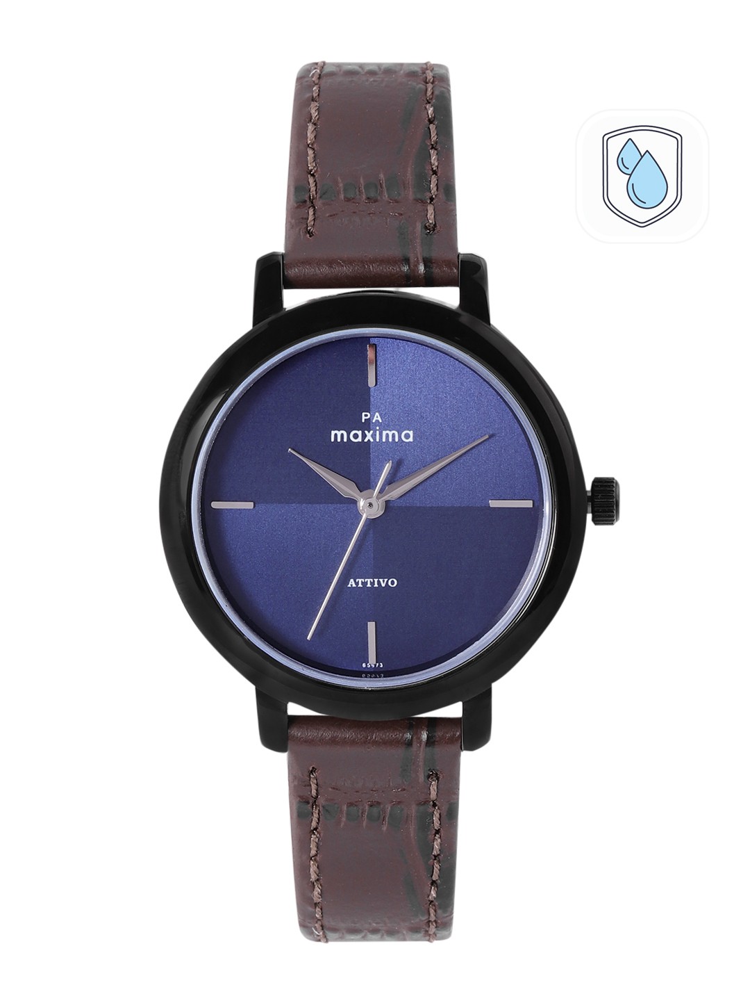 

maxima Women Attivo Leather Straps Analogue Watch 65673LMLB, Blue