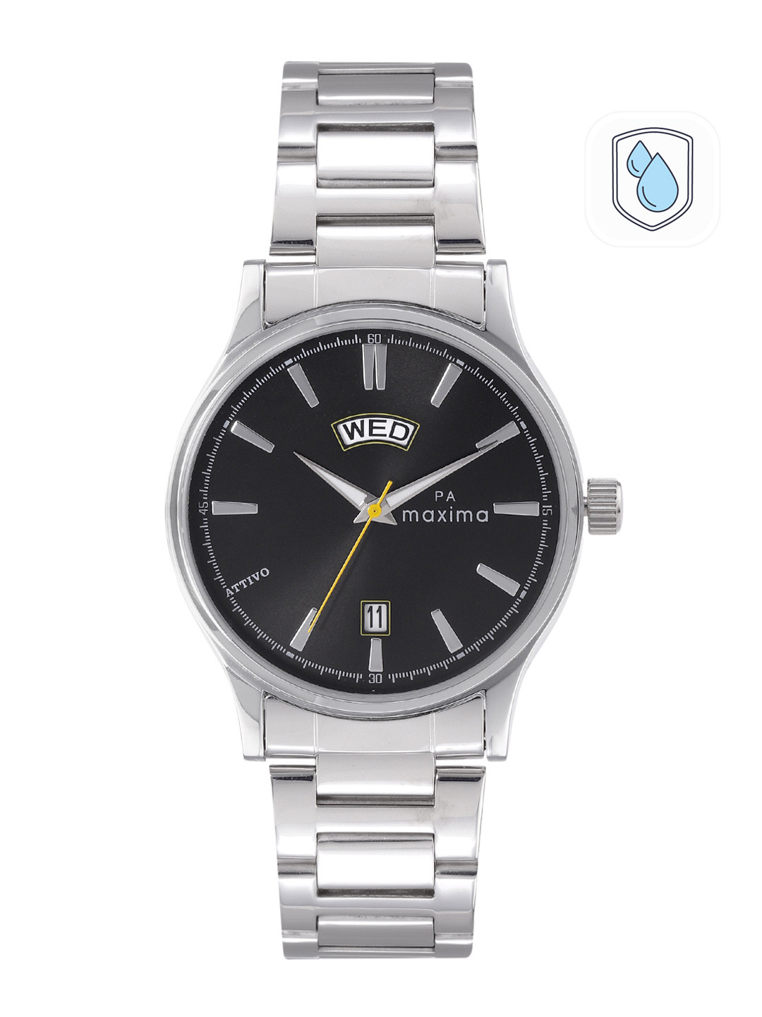 

maxima Men Stainless Steel Bracelet Style Straps Analogue Watch 64100CMGI, Black