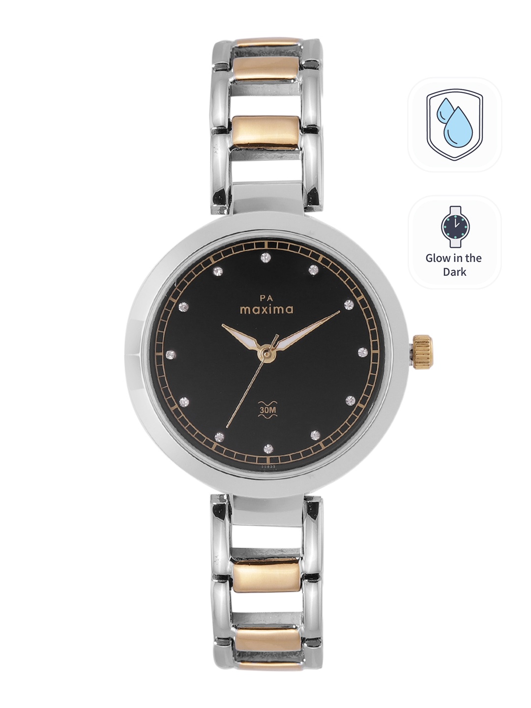 

maxima Women Bracelet Style Straps Analogue Watch 55833BMLT, Black