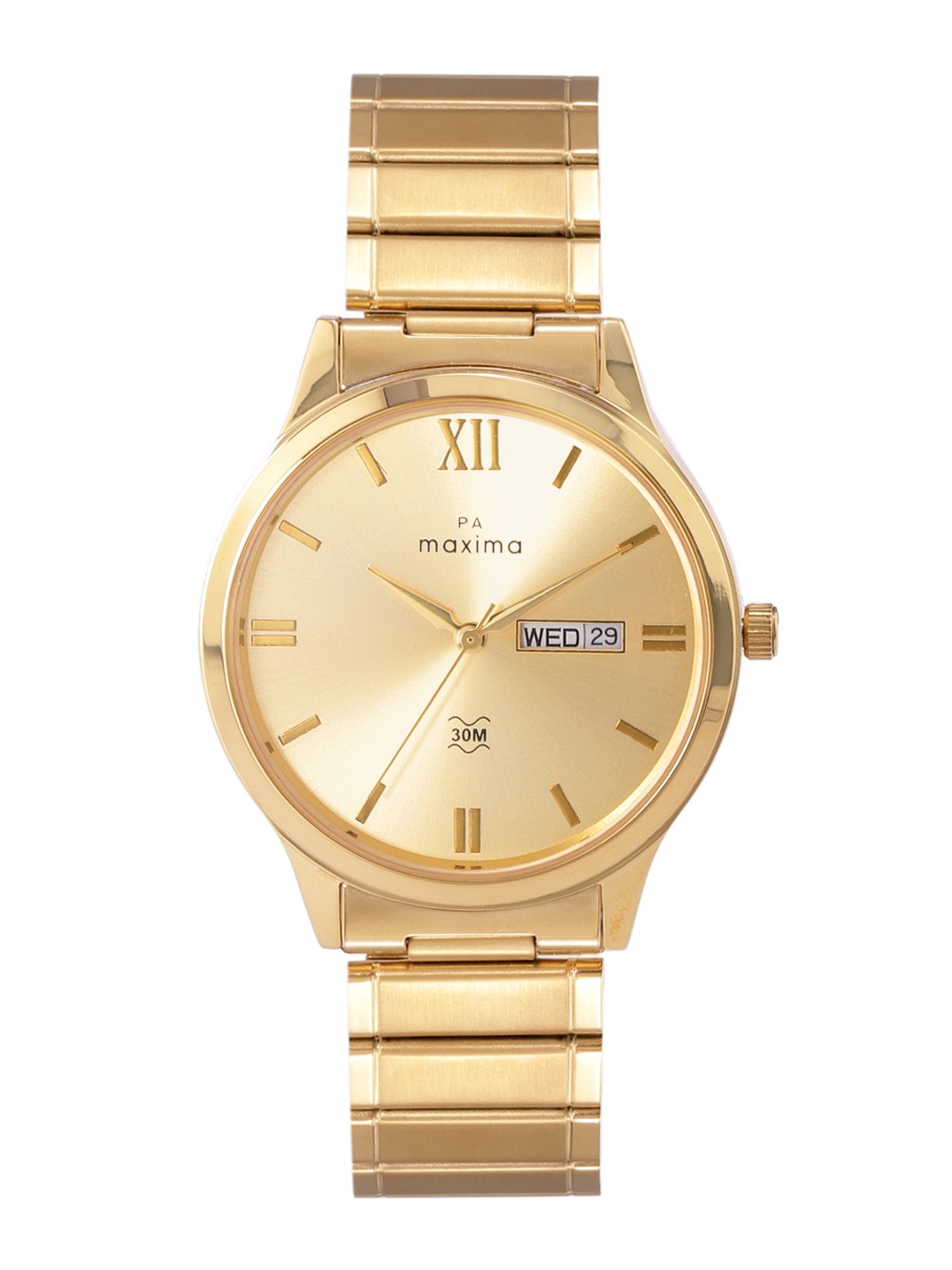 

maxima Men Stainless Steel Bracelet Style Straps Analogue Watch 32552CMGY, Gold
