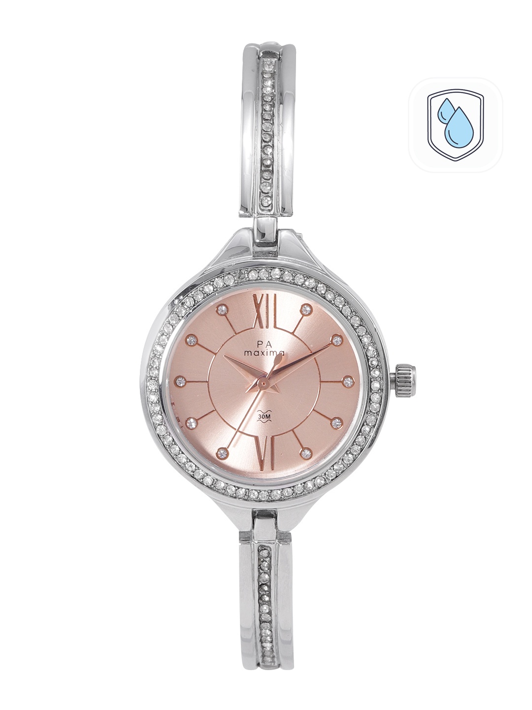 

maxima Women Brass Dial & Bracelet Style Straps Analogue Watch 52800BMLI, Rose gold