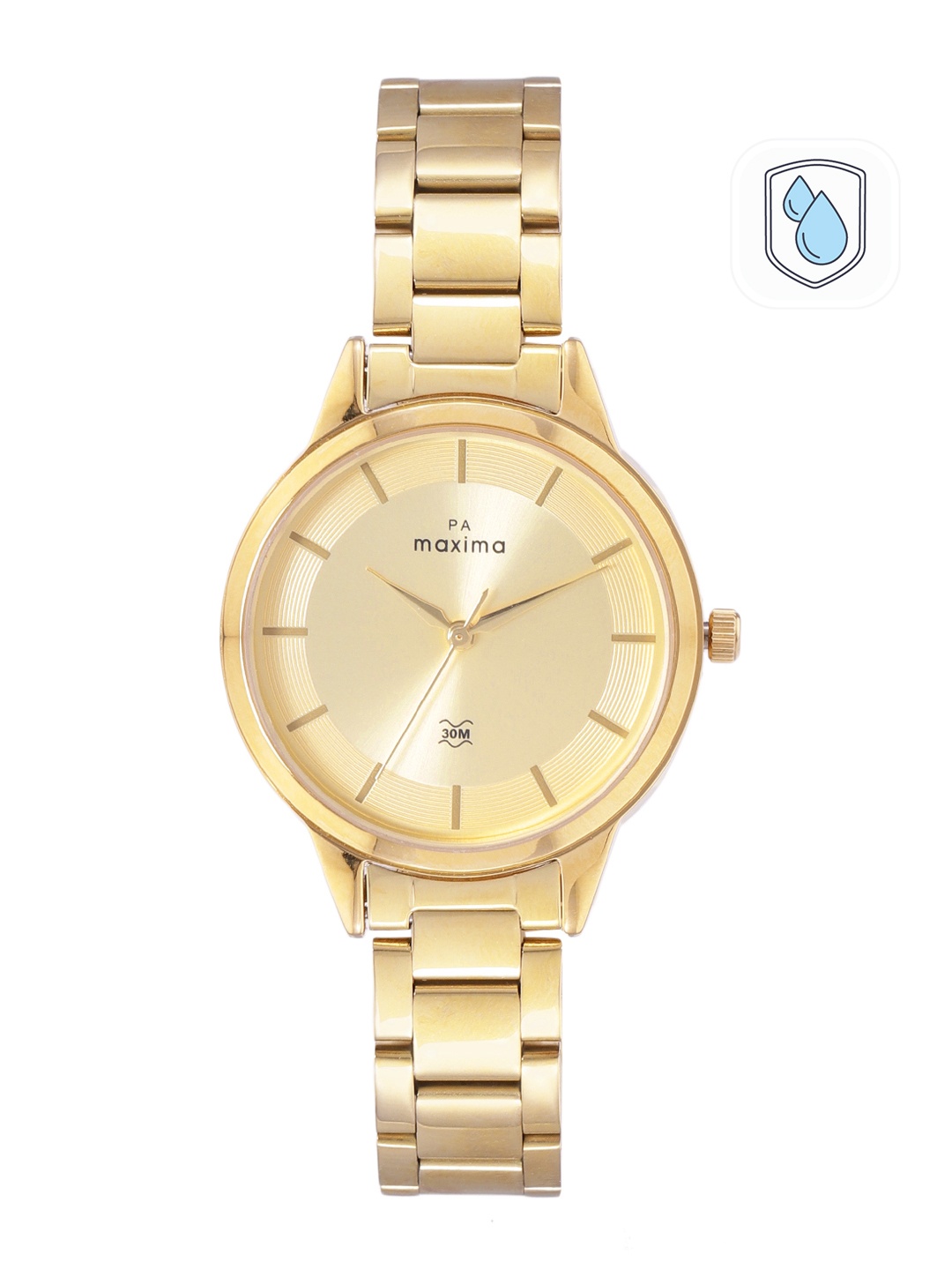 

maxima Women Bracelet Style Analogue Watch 66082CMLY, Gold