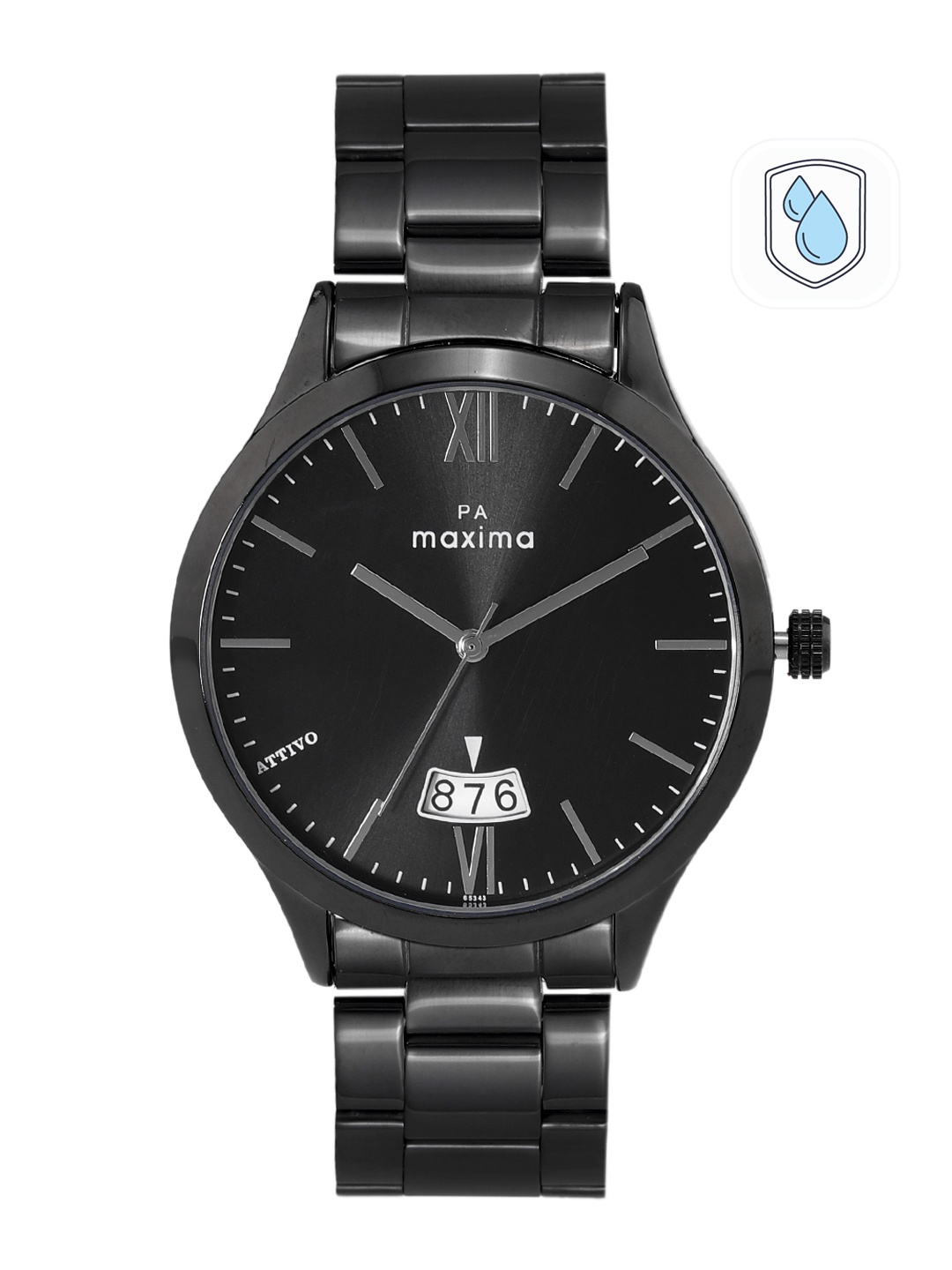 

maxima Men Stainless Steel Bracelet Style Straps Analogue Watch 65343CMGB, Black