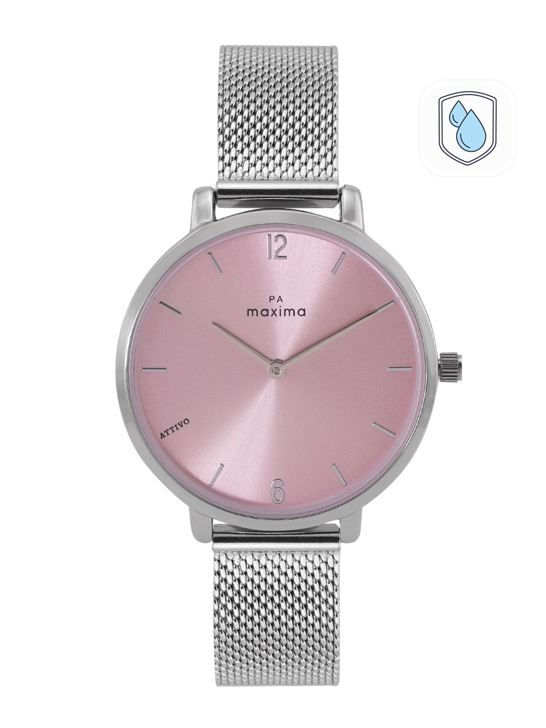 

maxima Women Stainless Steel Bracelet Style Straps Analogue Watch 60641CMLI, Pink