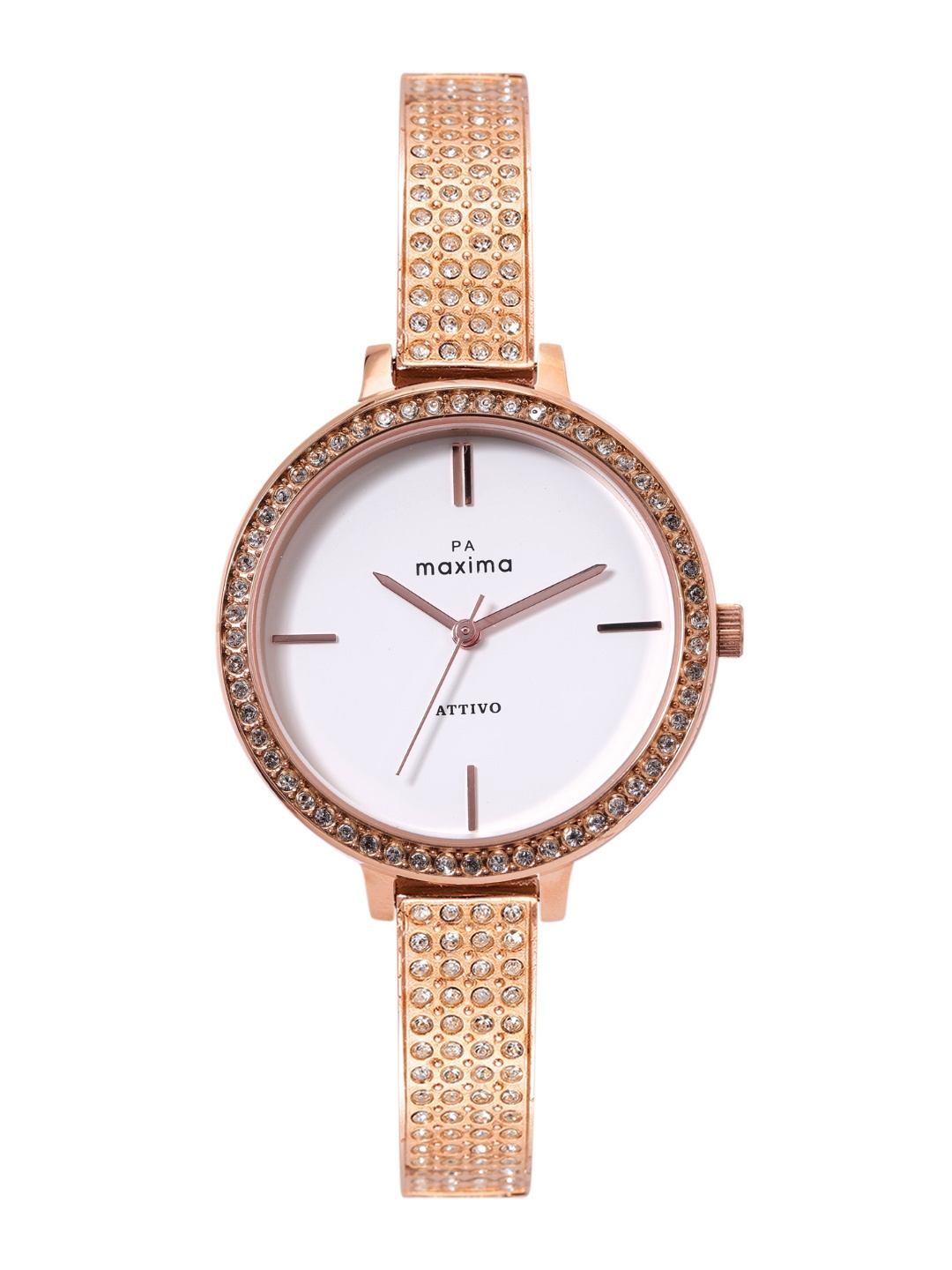 

maxima Women Attivo Analogue Watch 66441BMLR, White