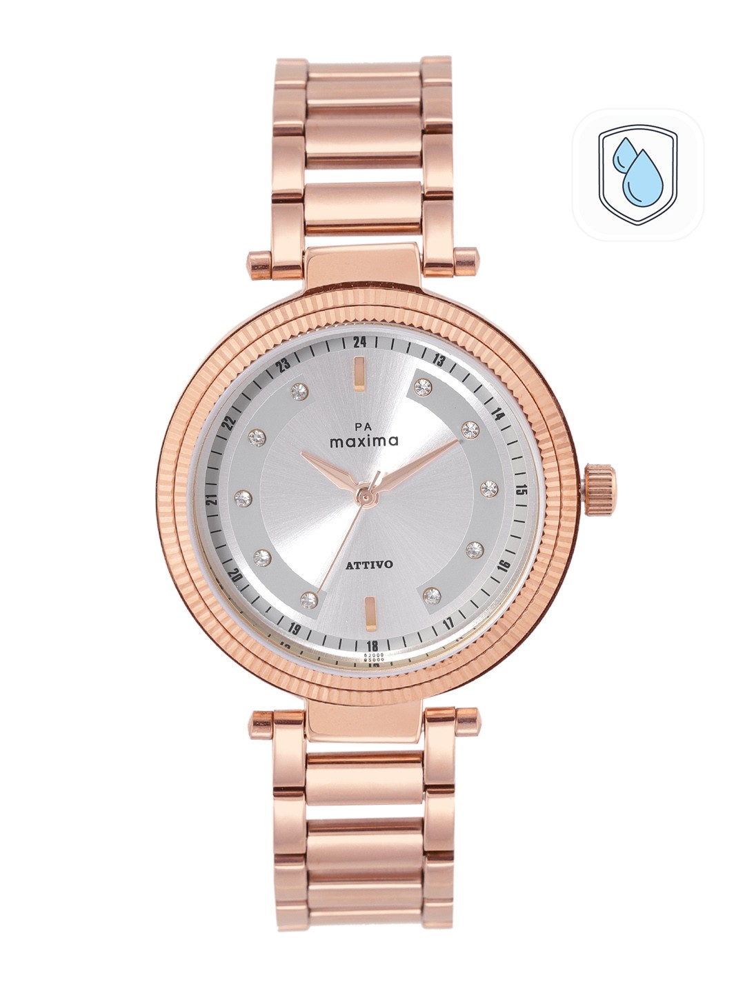 

maxima Women Stainless Steel Bracelet Style Straps Analogue Watch 62000CMLR, Silver