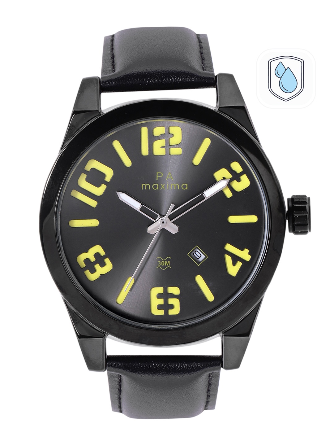

maxima Men Attivo Analogue Watch 49460LAGB, Black