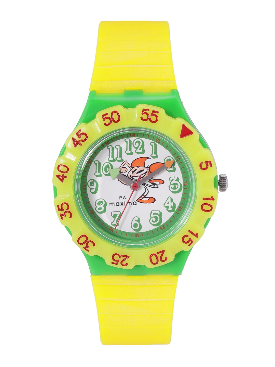 

maxima Boys Brass Dial Analogue Watch 39531PPKW, White