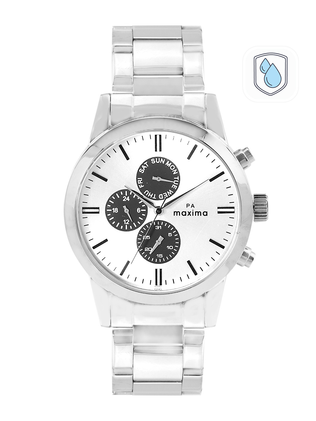

maxima Men Attivo Analogue Watch 63262CMGI, Silver