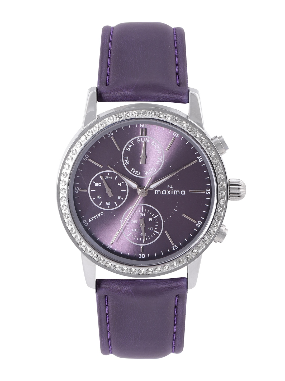 

maxima Women Multi Function Attivo Analogue Watch 58456LMLI, Purple