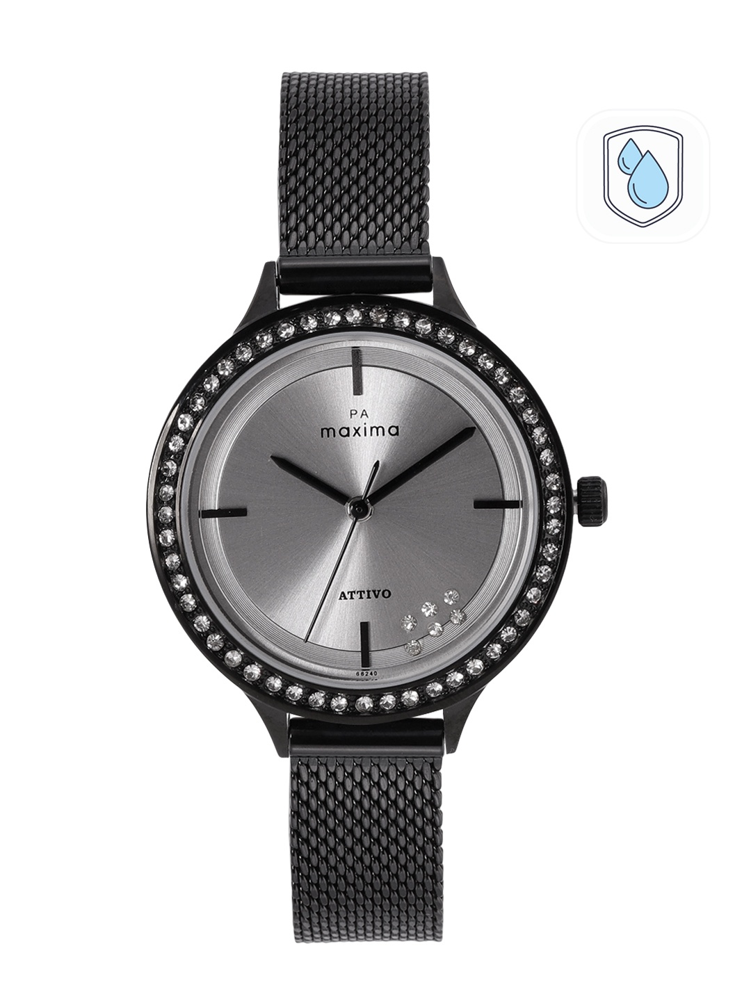 

maxima Women Bracelet Style Straps Analogue Watch 66240CMLB, Grey