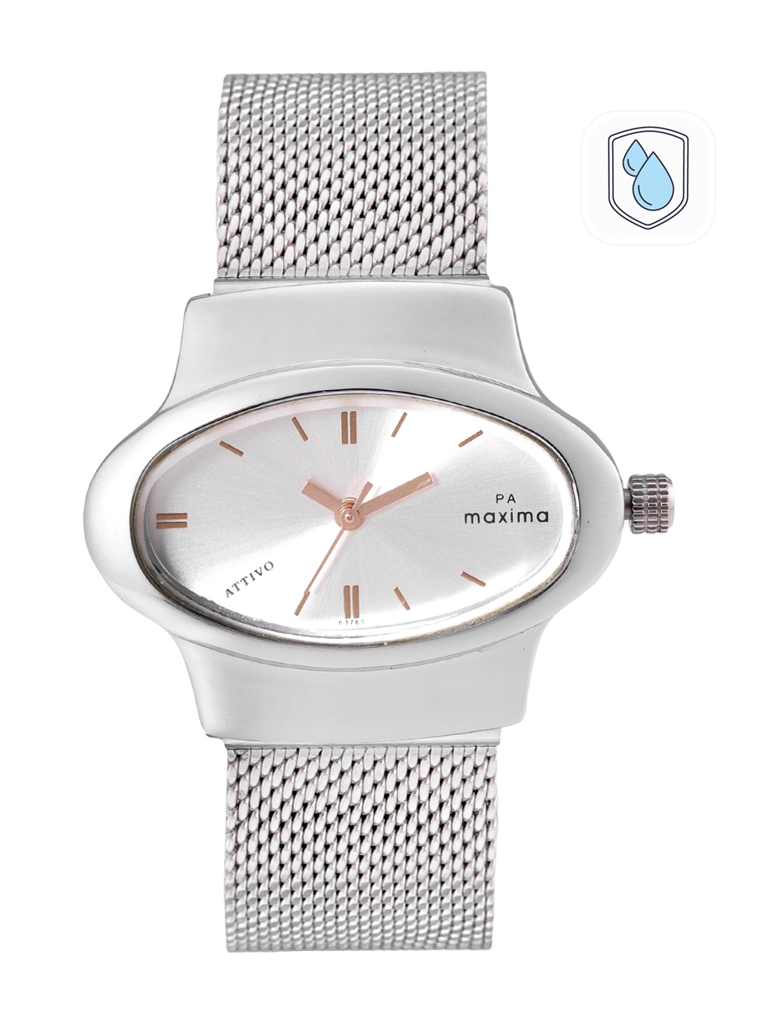

maxima Women Attivo Stainless Steel Bracelet Style Straps Analogue Watch 63760CMLI, Silver