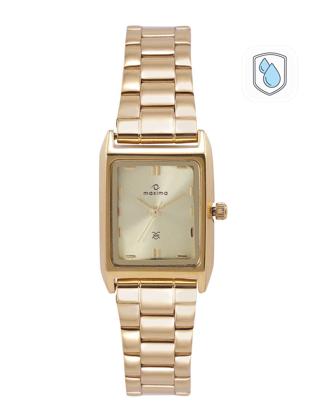 

maxima Women Gold Stainless Steel Bracelet Style Straps Analogue Watch 06117CMLY