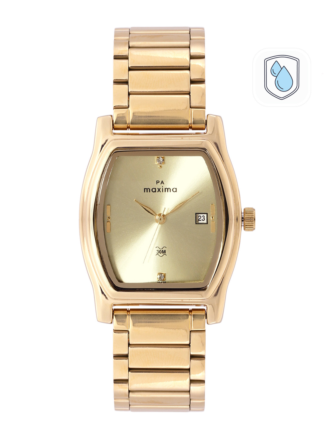 

maxima Men Bracelet Style Straps Analogue Watch 56420CMGY, Gold