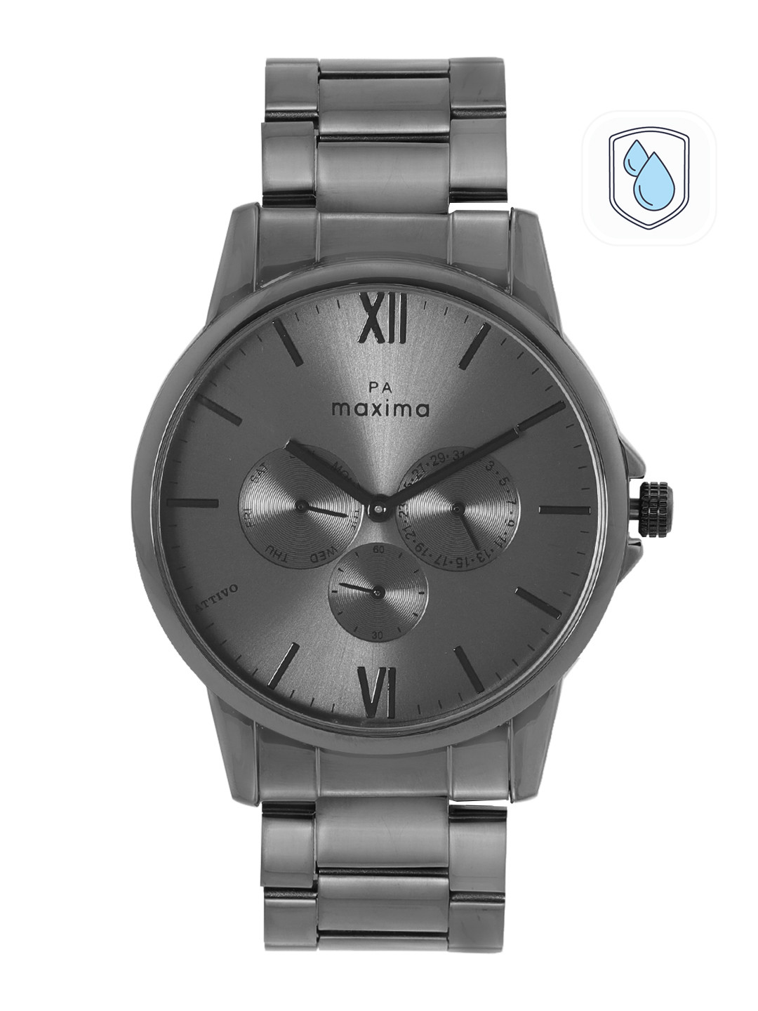 

maxima Men Stainless Steel Bracelet Style Straps Analogue Watch 65250CMGF, Metallic