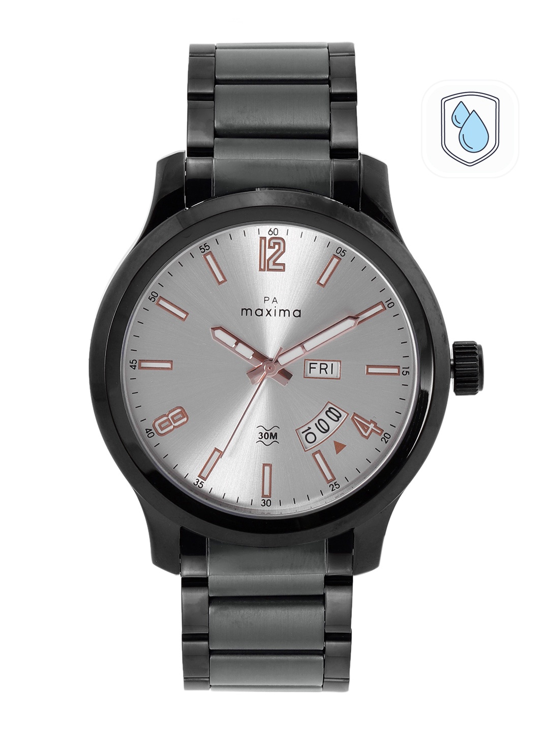 

maxima Men Stainless Steel Bracelet Style Straps Analogue Watch 36535CMGB, Silver