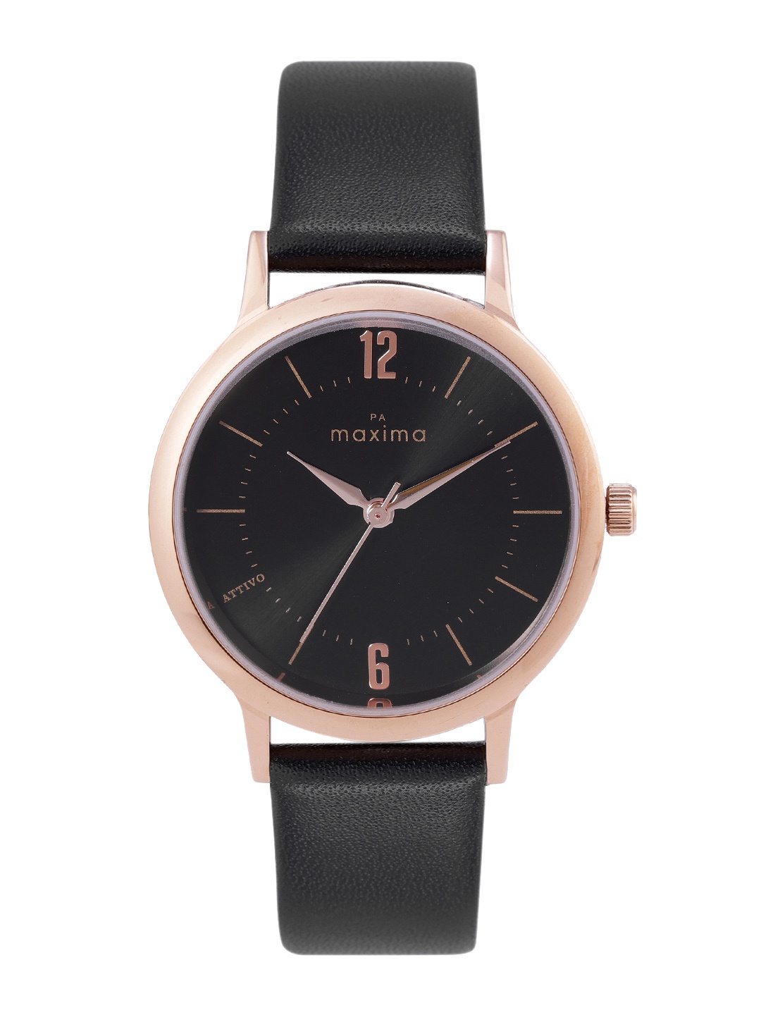 

maxima Women Leather Straps Regular Analogue Watch 67103LMLR, Black