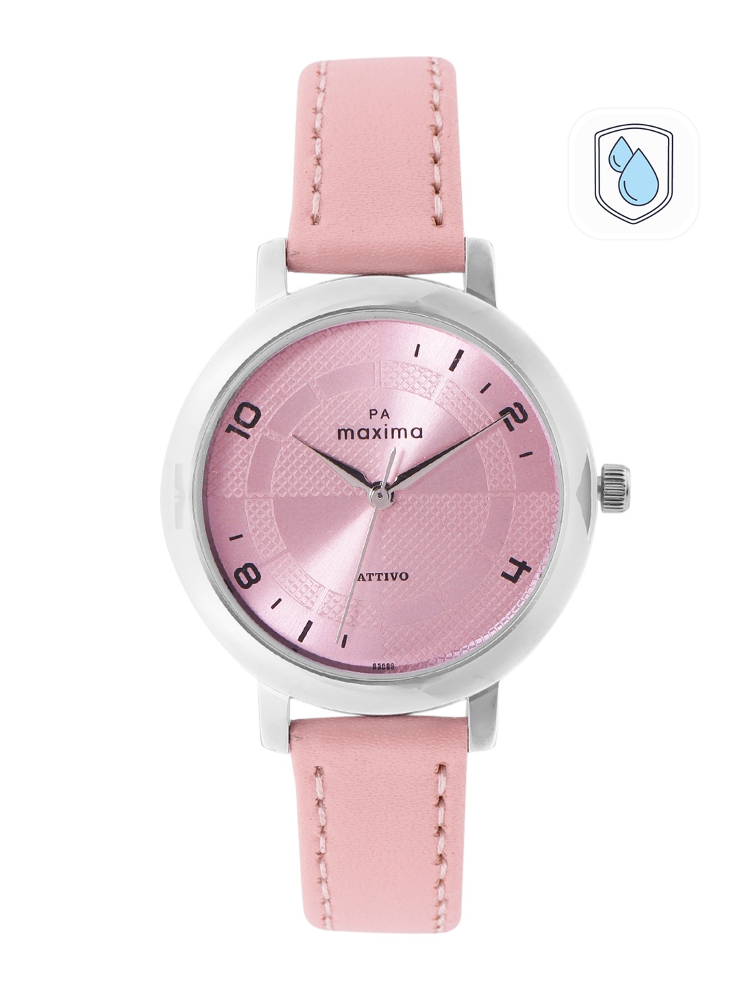 

maxima Women Attivo Leather Straps Analogue Watch 65660LMLI, Pink