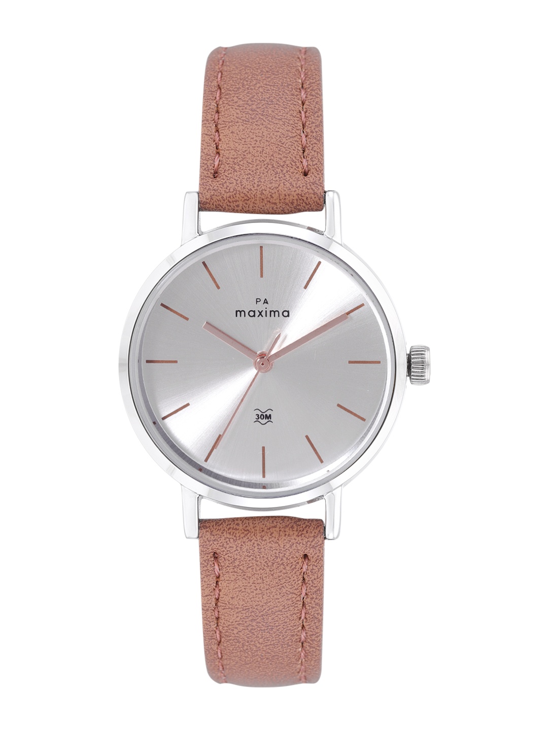 

maxima Women Leather Straps Regular Analogue Watch 62844LMLI, Silver