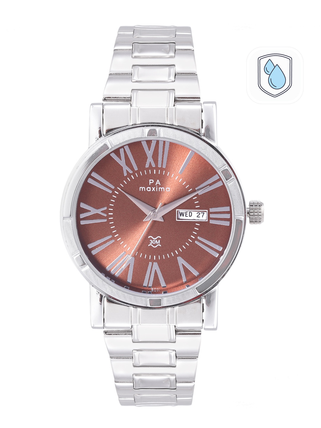 

maxima Men Bracelet Style Straps Analogue Watch 49701CMGI, Brown
