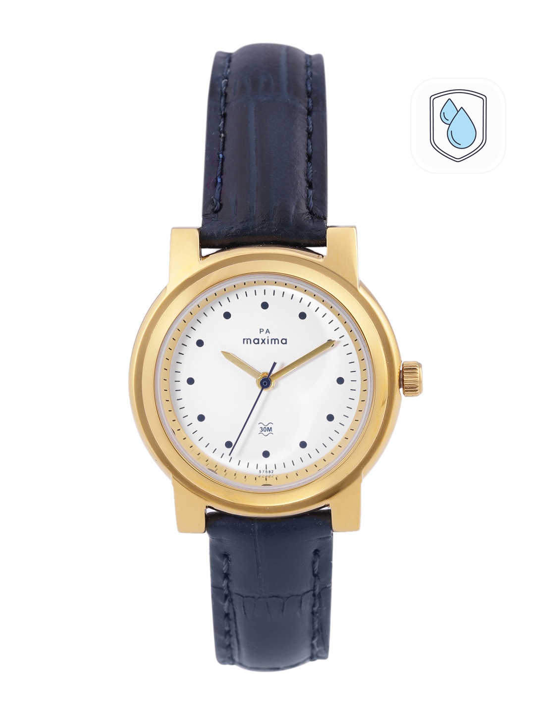 

maxima Women Leather Straps Regular Analogue Watch 57582LMLY, White