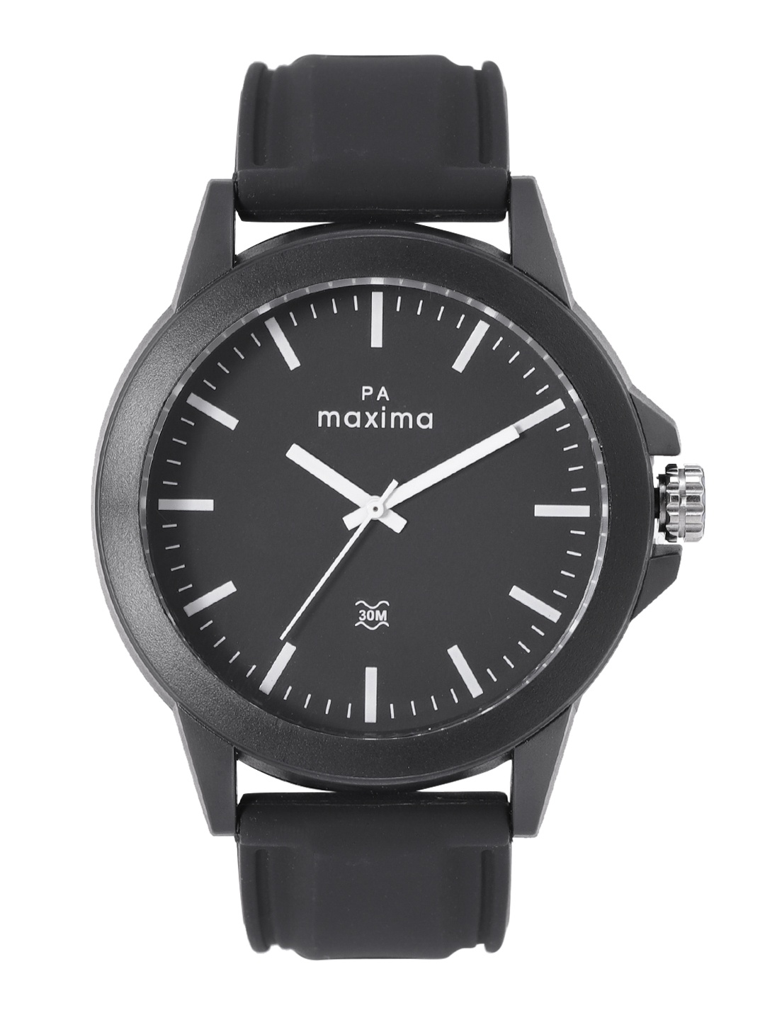 

maxima Men Silicon Straps Analogue Watch 58275PPGW, Black