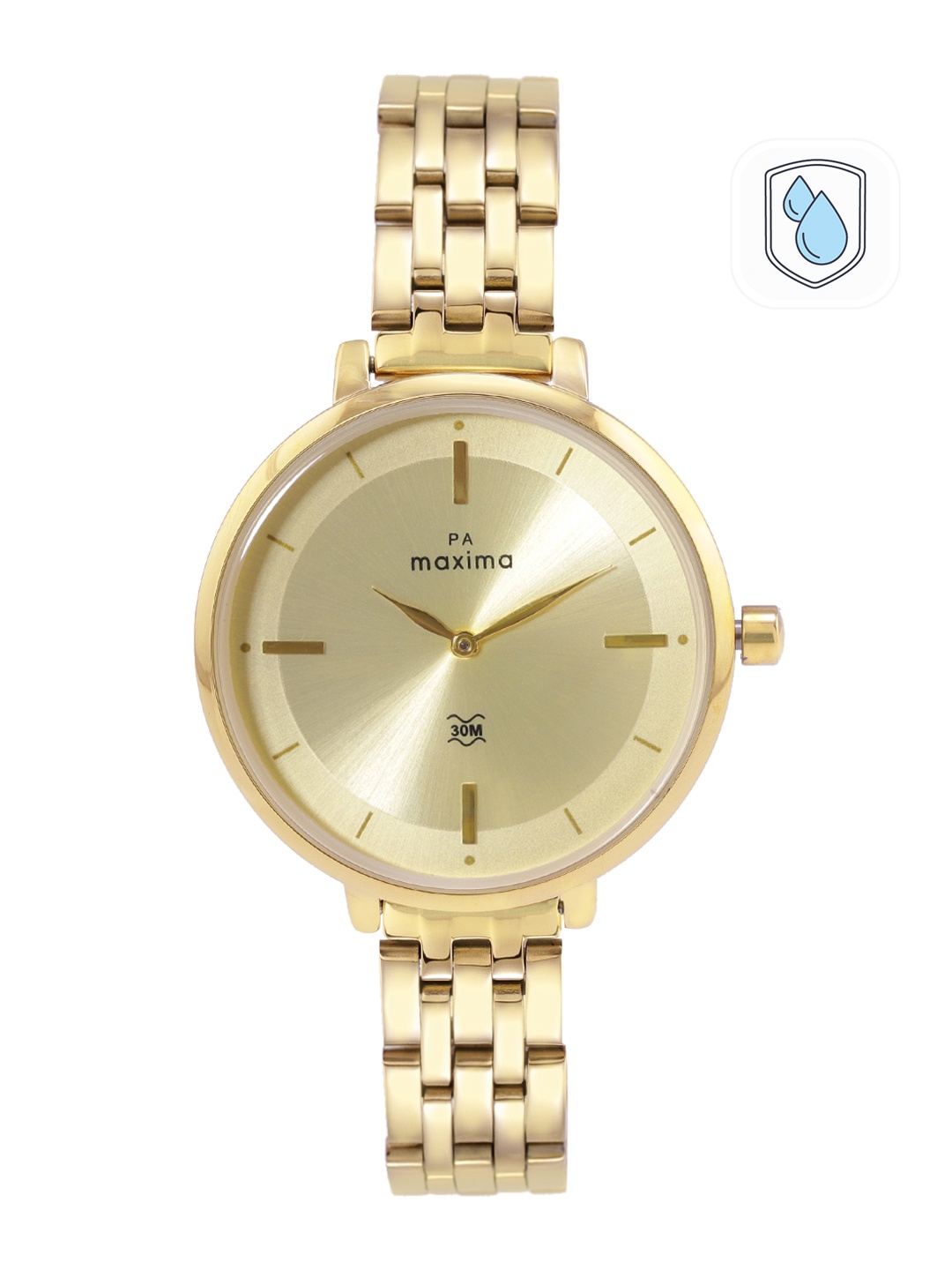 

maxima Women Bracelet Style Analogue Watch 65830CMLY, Gold