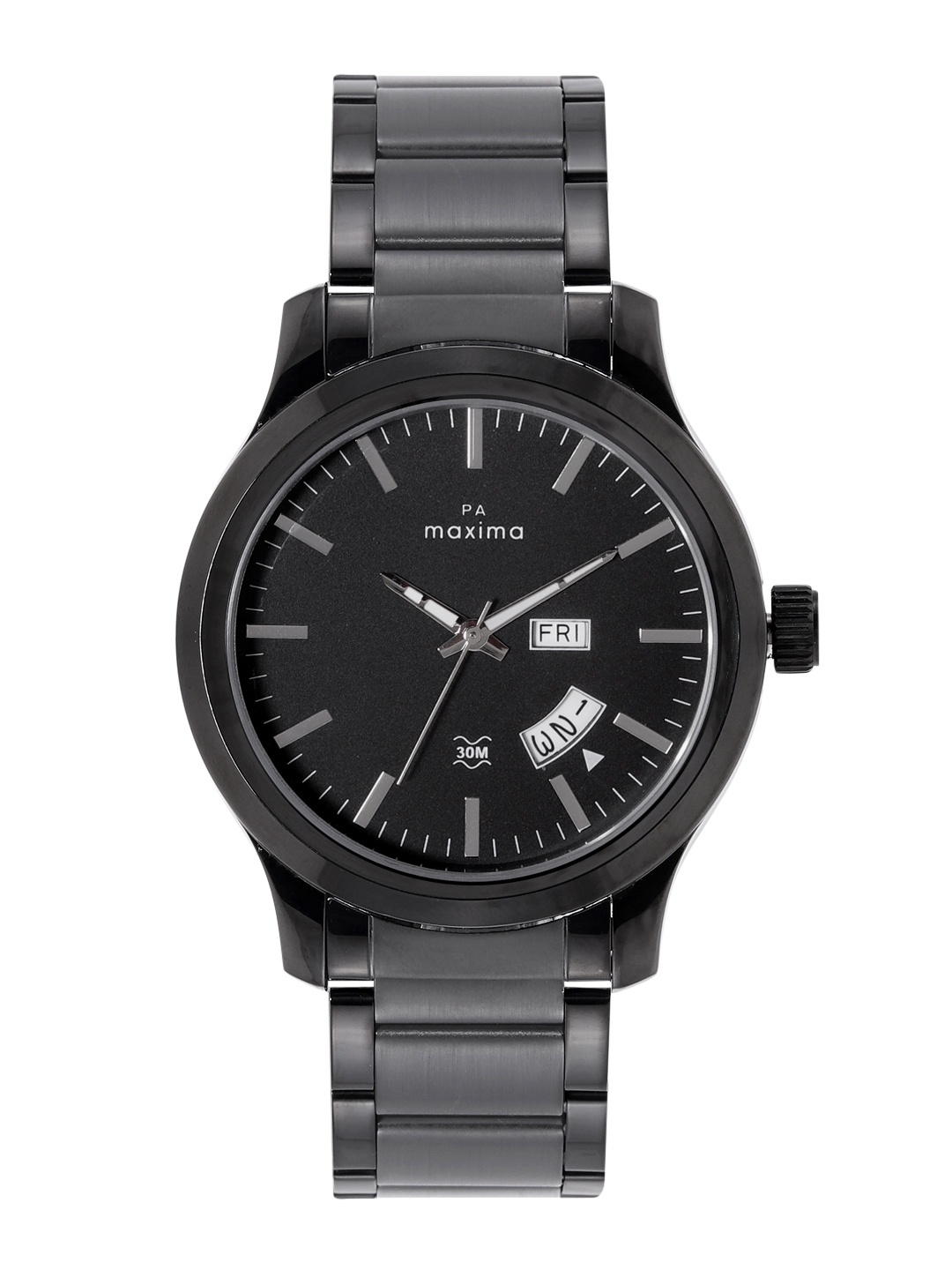 

maxima Men Stainless Steel Bracelet Style Straps Analogue Watch 36532CMGB, Black