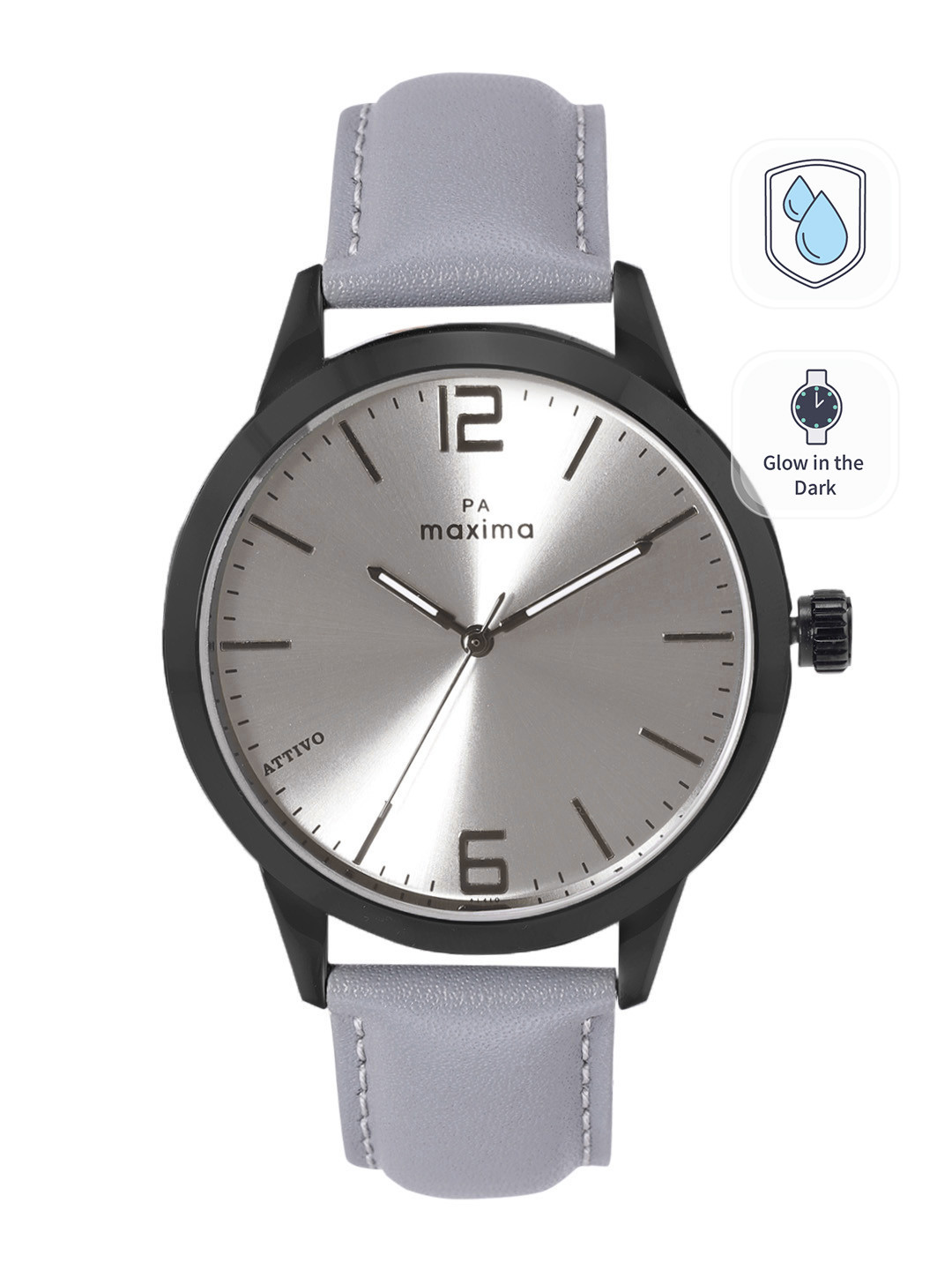

maxima Men Analogue Watch 61410LMGB, Grey