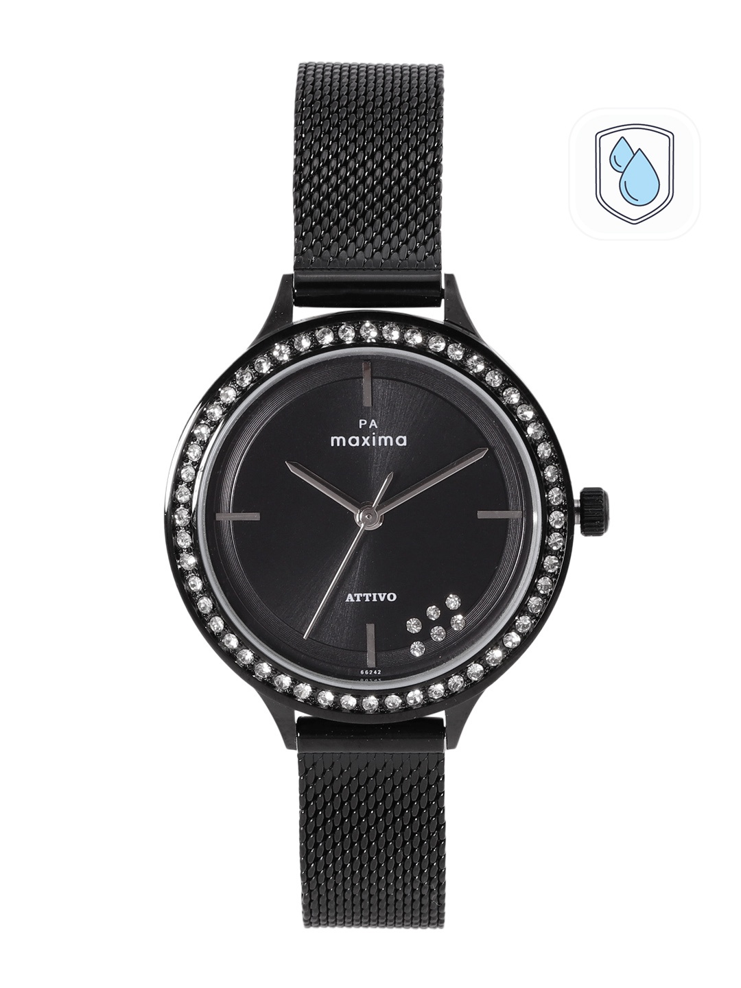 

maxima Women Embellished Bracelet Style Analogue Watch 66242CMLB, Black