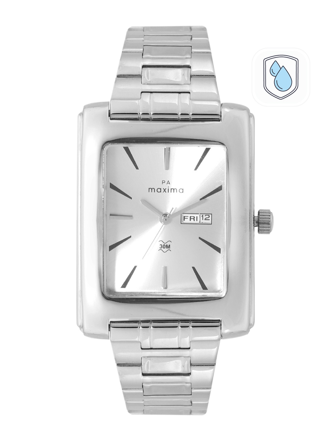 

maxima Men Bracelet Style Straps Analogue Watch 43412CMGI, Silver