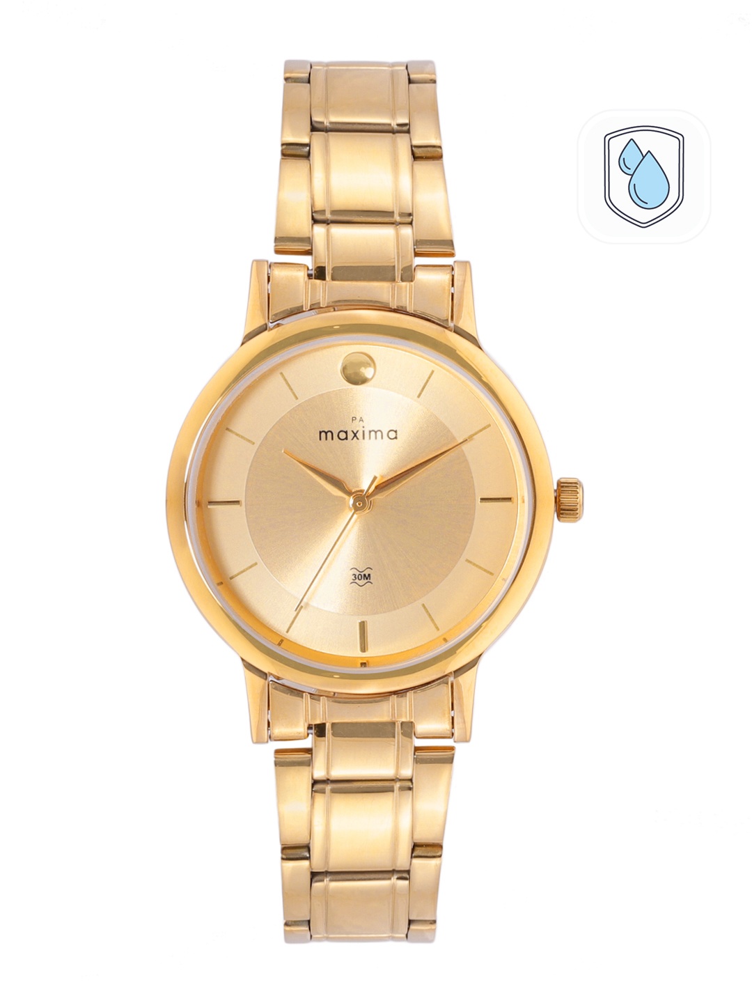

maxima Women Bracelet Style Straps Analogue Watch 67081CMLY, Gold
