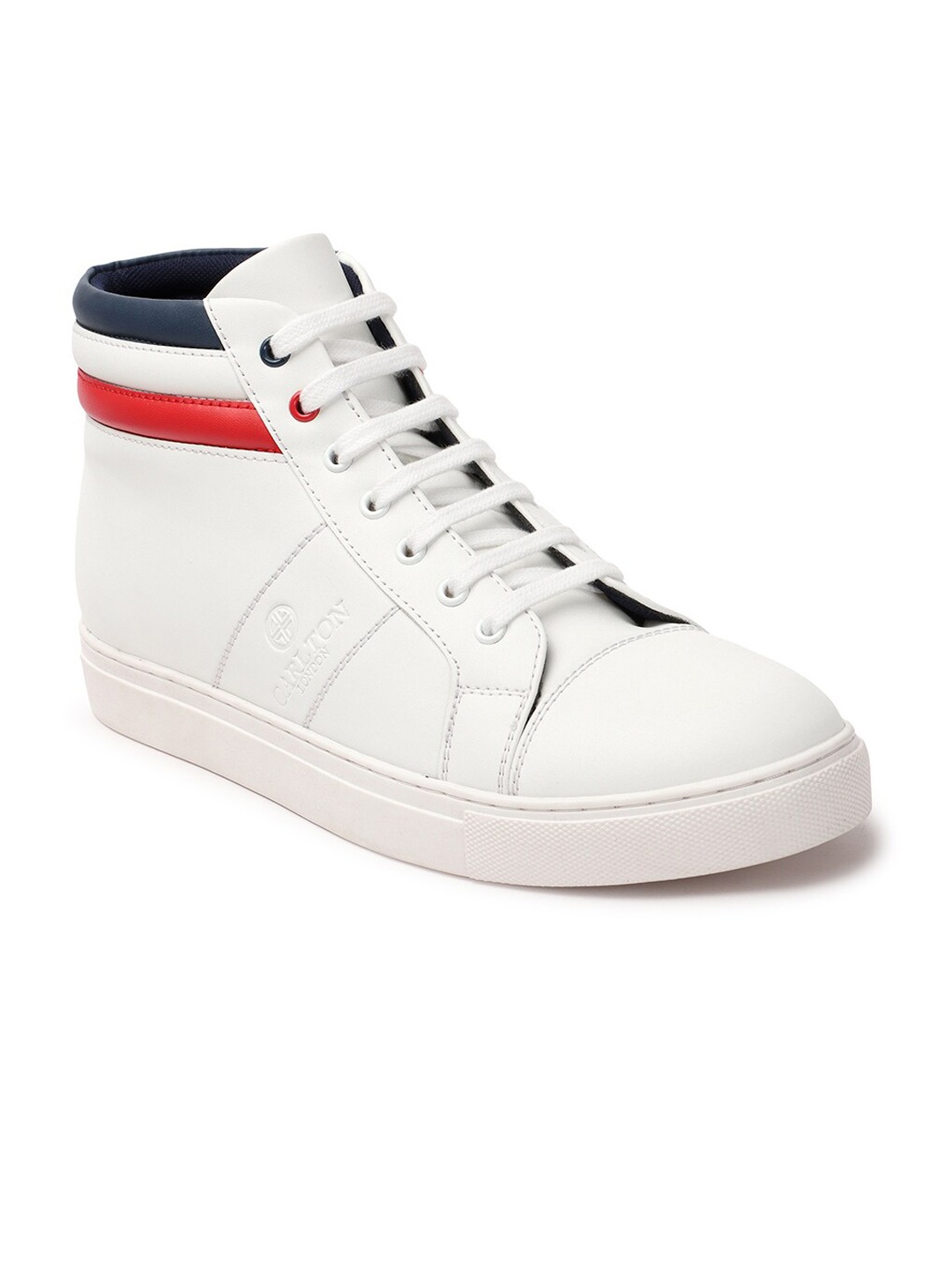 

Carlton London sports Men Mid Top Comfort Insole Basics Sneakers, White