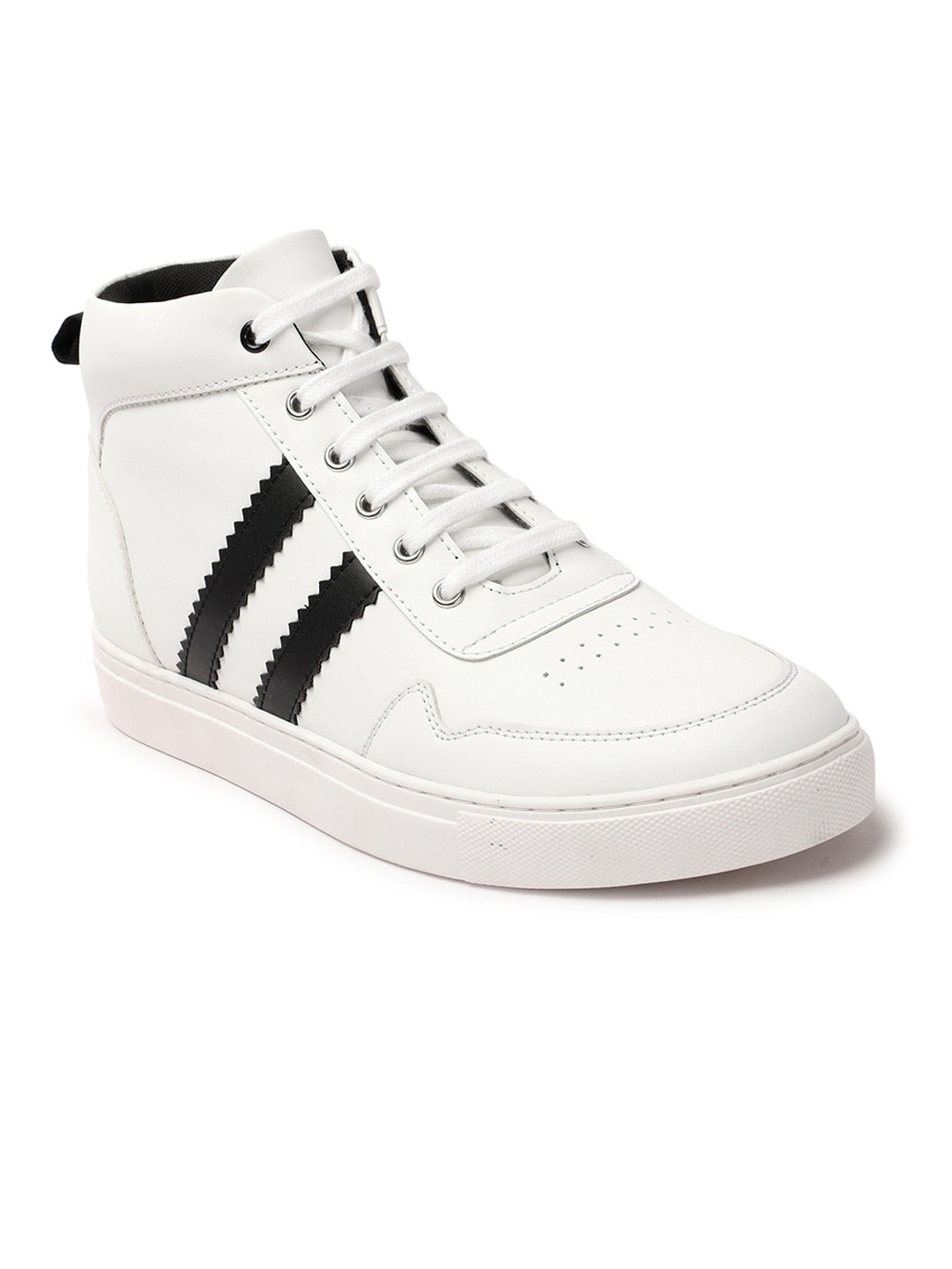

Carlton London sports Men Perforations Mid Top Comfort Insole Basics Sneakers, White