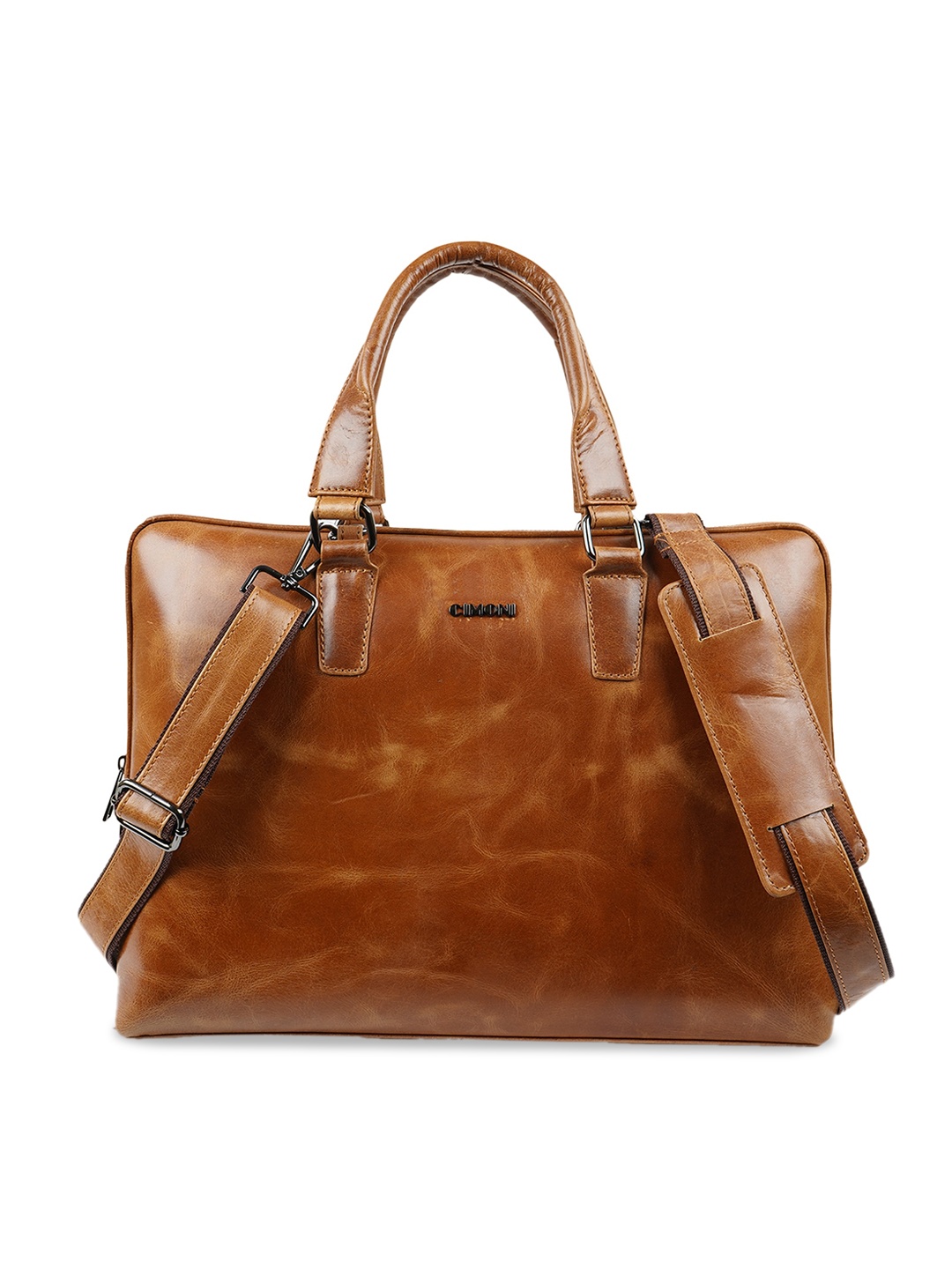 

CIMONI Structured Laptop Bag, Tan