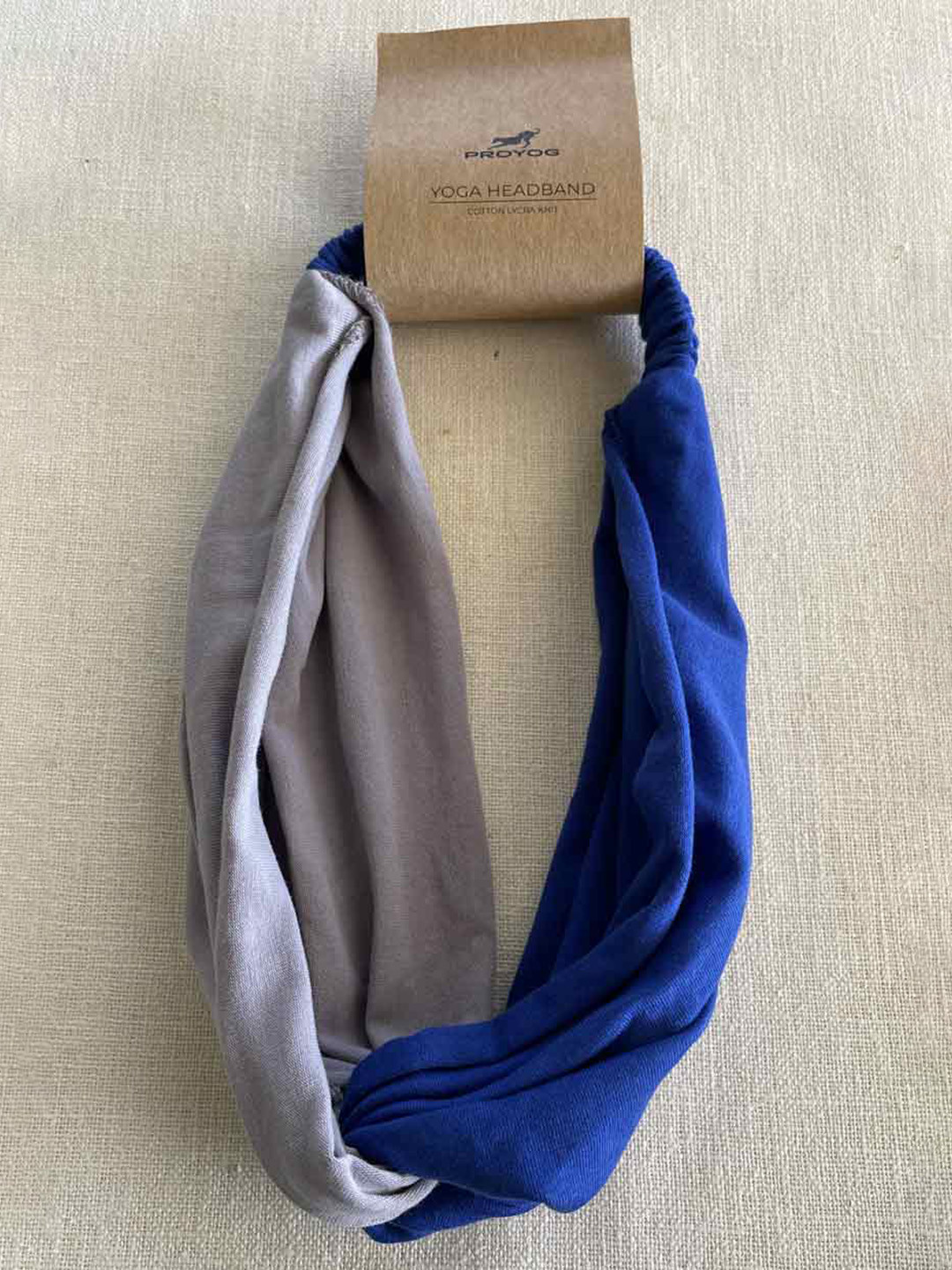 

Proyog Colourblocked Cotton Lycra Stretchable Sukha Headband, Blue