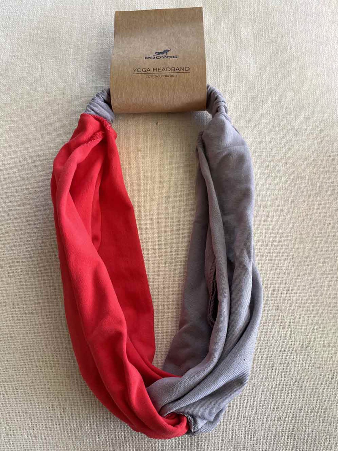 

Proyog Colourblocked Cotton Lycra Stretchable Bandana Sukha Headband, Red