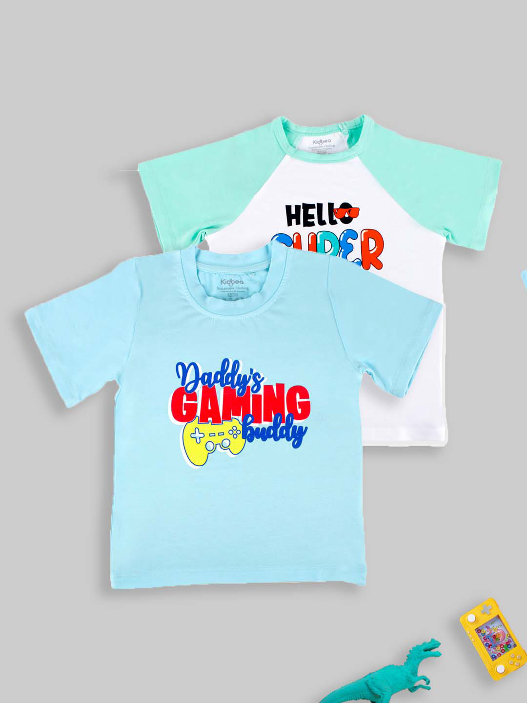 

Kidbea Boys Pack Of 2 Printed Bamboo T-shirt, Blue