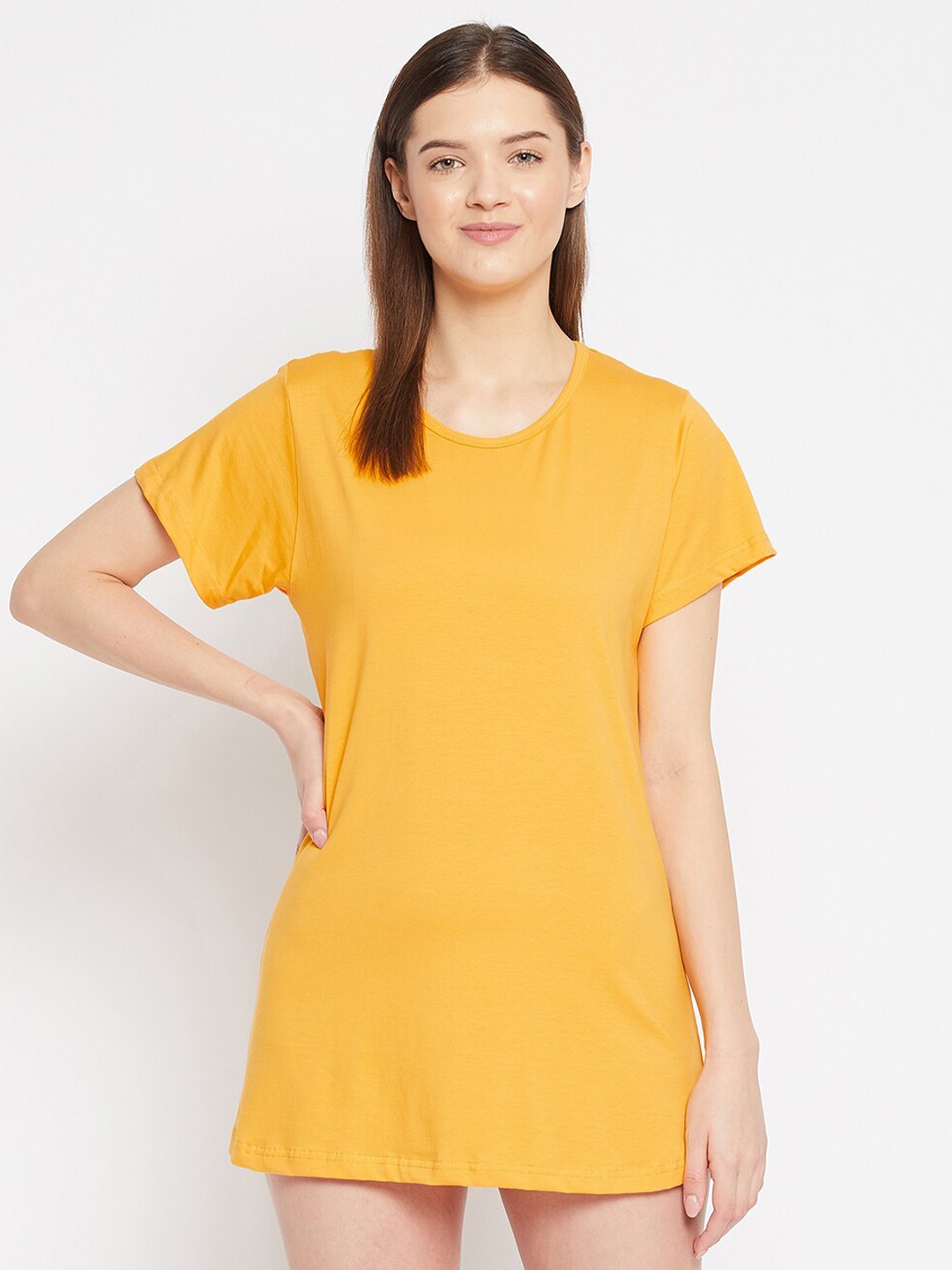 

FRENCH FLEXIOUS Longline Loose T-shirt, Yellow