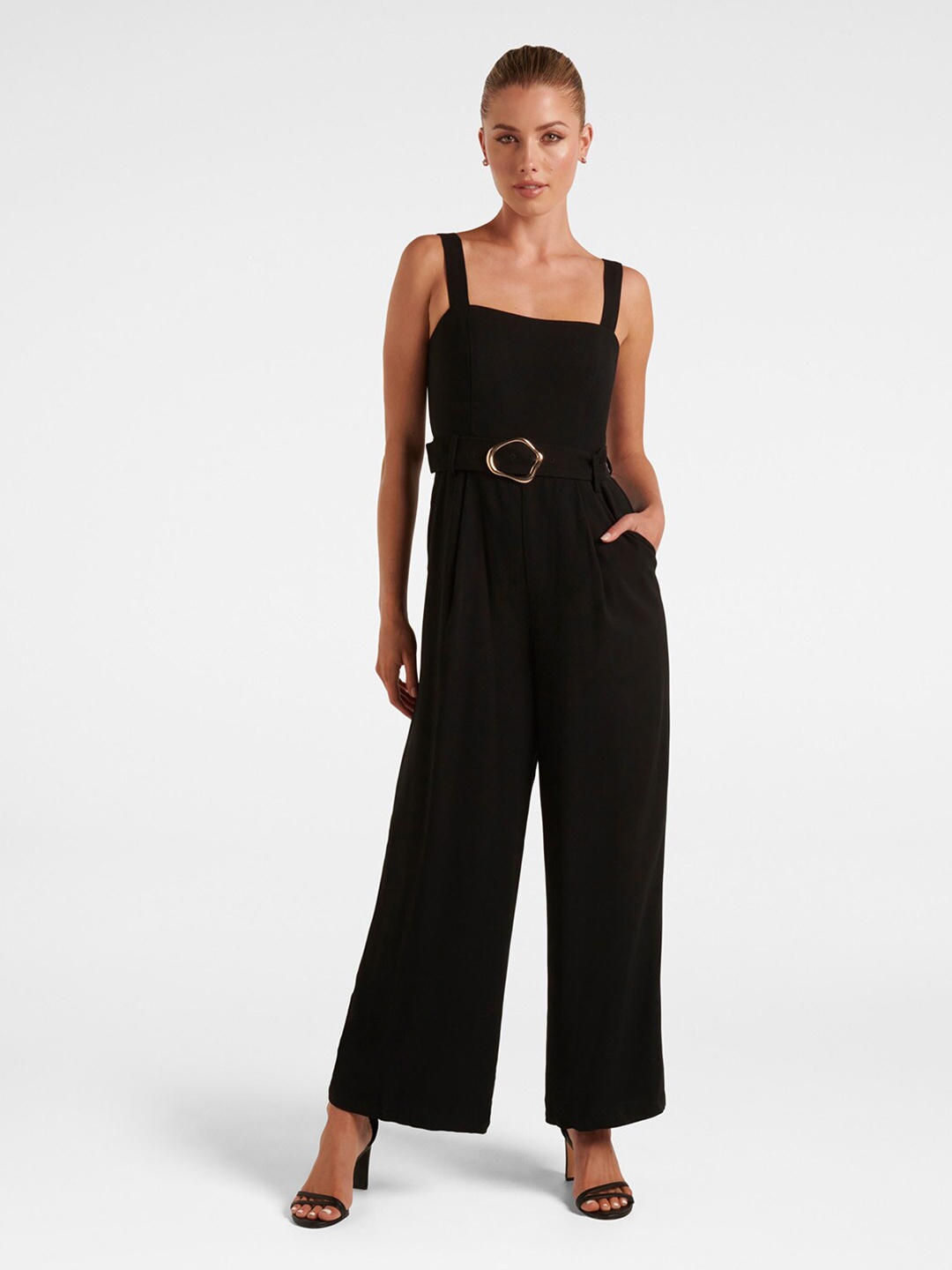 

Forever New Square Neck Sleeveless Basic Jumpsuit, Black