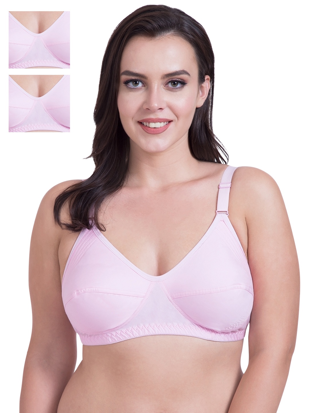 

Rajnie Pack of 3 Pink Full-Coverage Everyday Bras RJ660PK