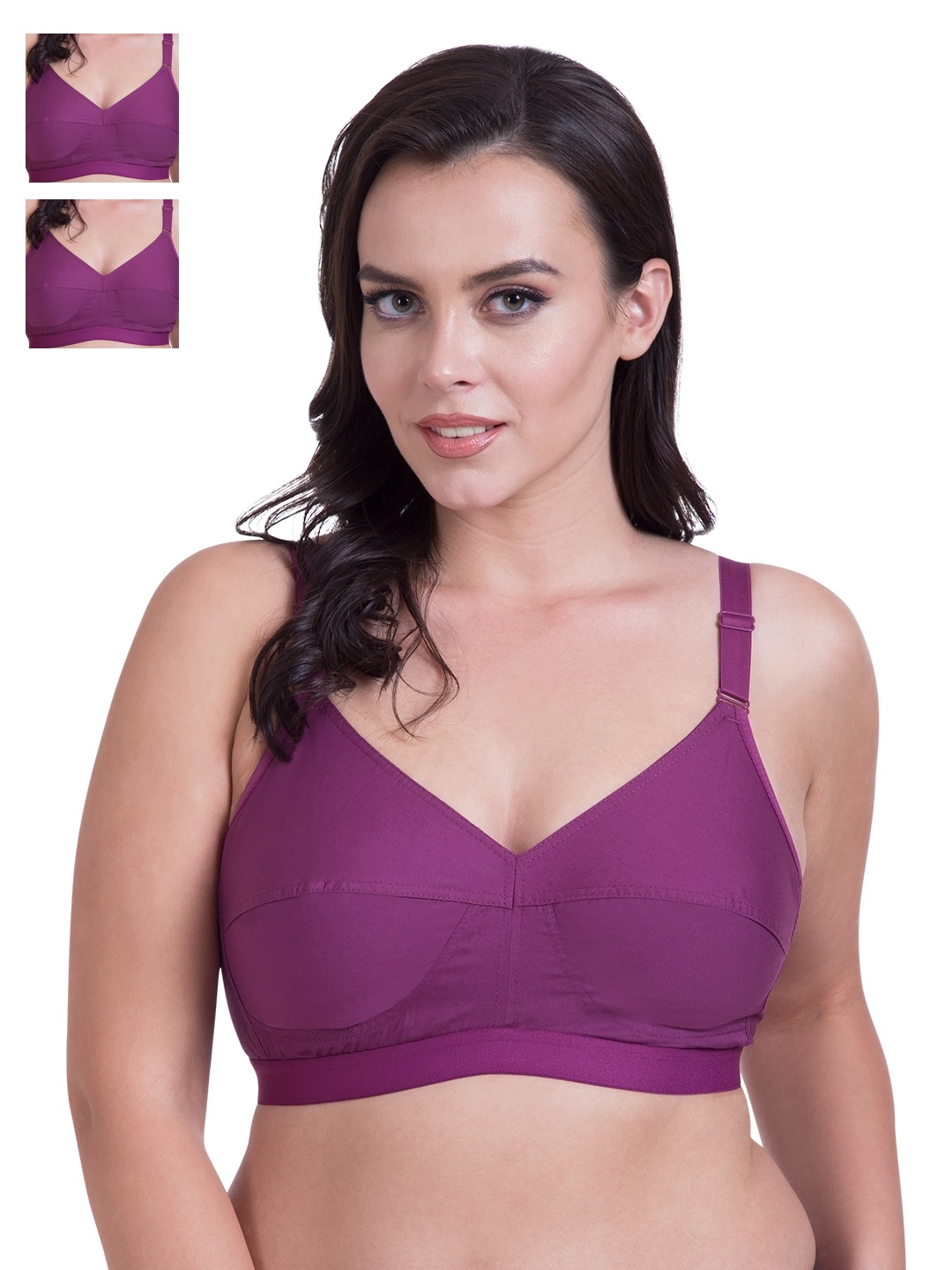 

Rajnie Pack of 3 Magenta Full Coverage Bras RJ664MG