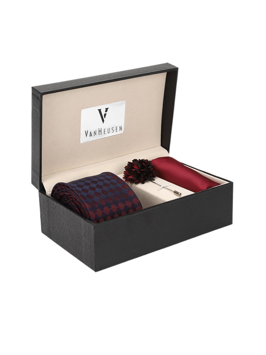 

Van Heusen Men Tie Pocket Square And Lapel Pin Gift Set, Navy blue